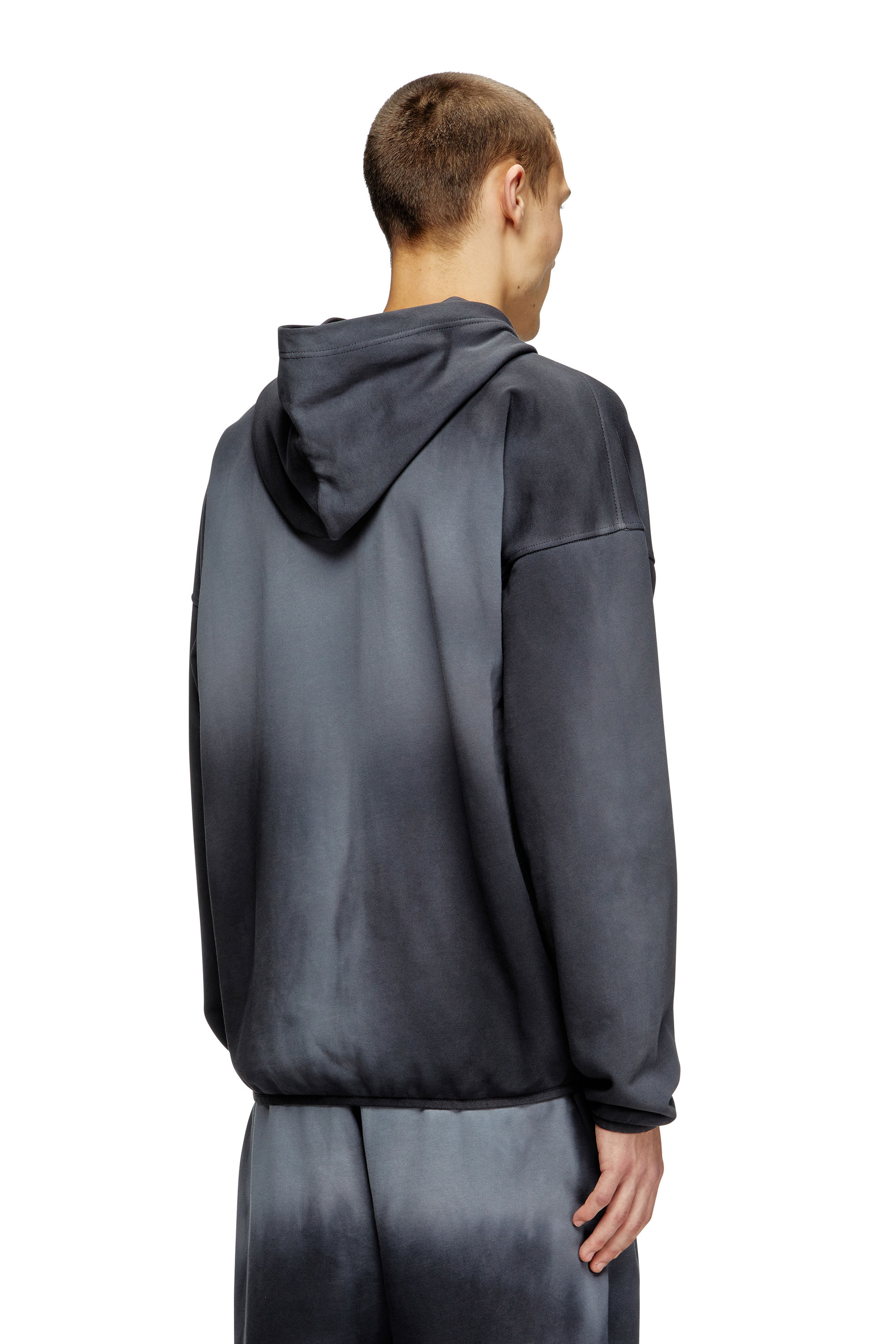 S-EE-T1, Black Diesel - S-EE-T1, Man's Faded hoodie with micro logo in Black - 4