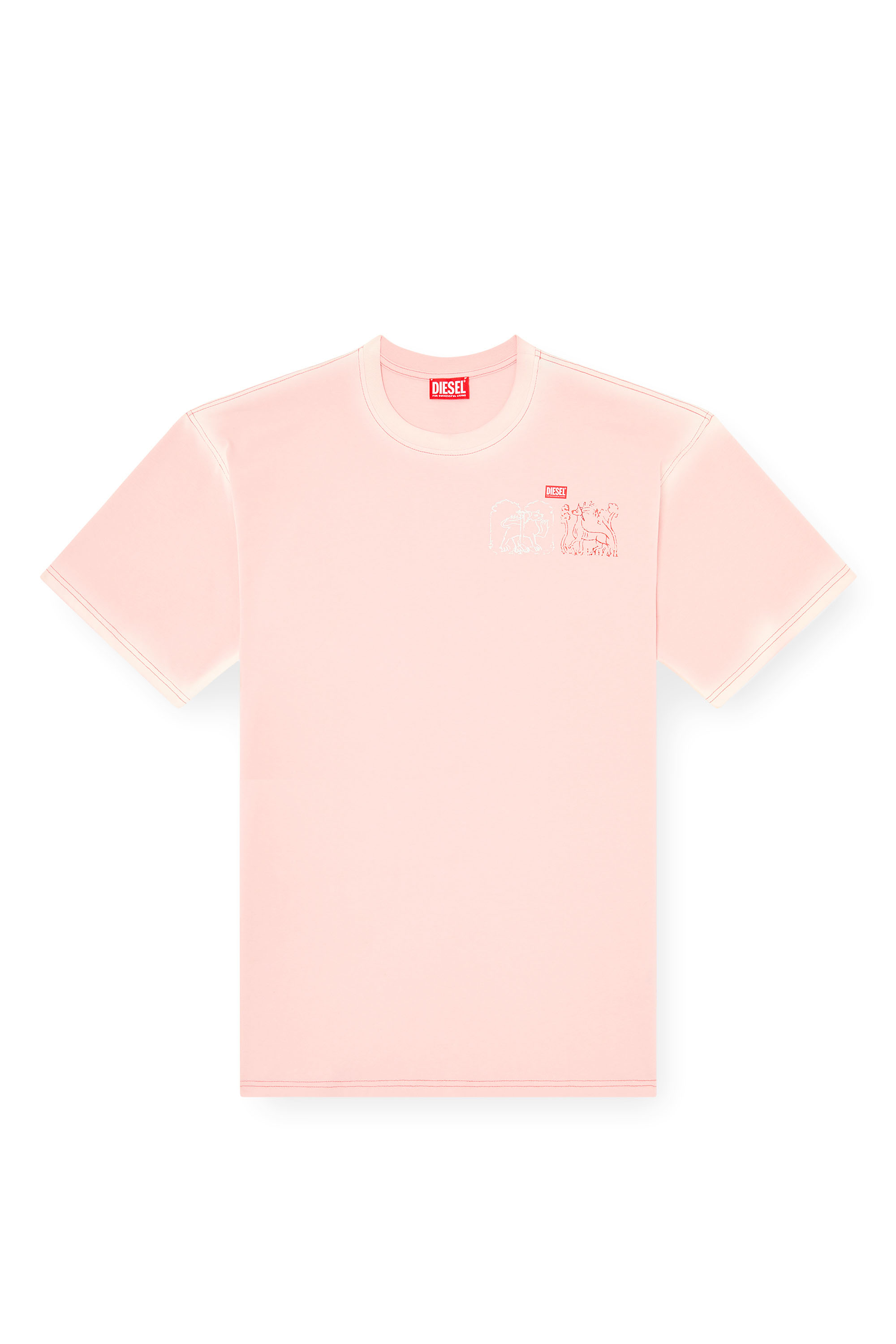 T-BOXT-T10, Pink Diesel - T-BOXT-T10, Man's T-shirt with sword print in Pink - 2
