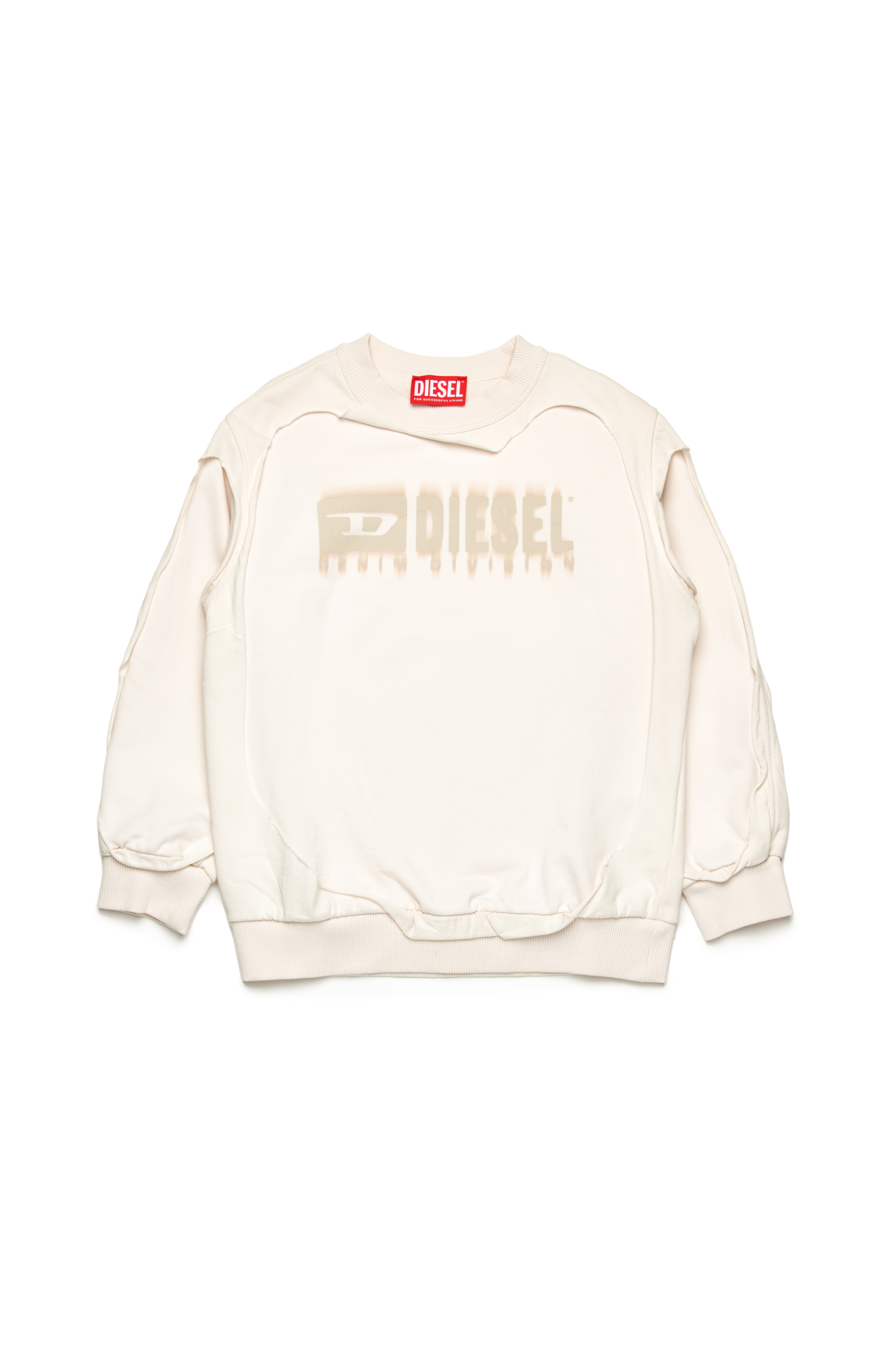 Diesel - SBOXTDBL OVER, Man's Peel-off sweatshirt with dégradé logo in White - 1