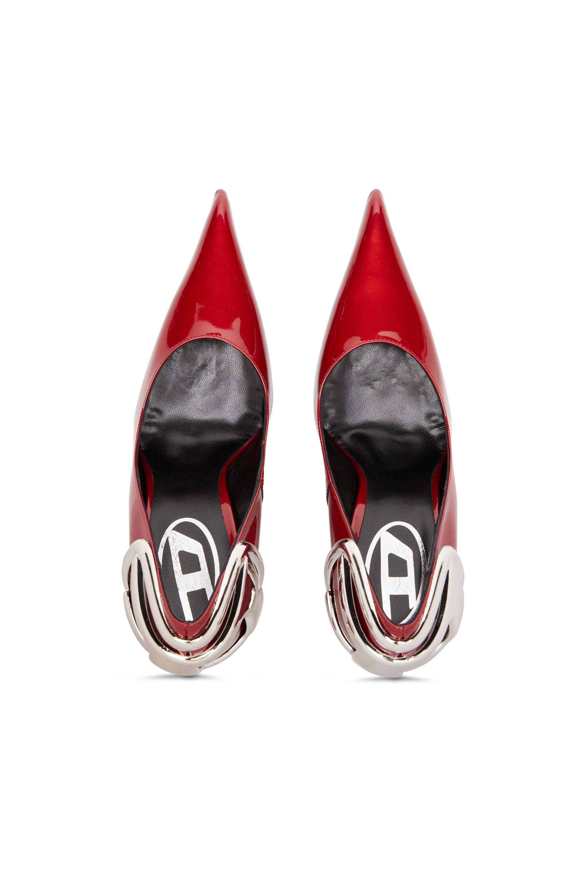 Diesel - D-TEN&HALF P, Woman's D-Ten&Half-Patent leather pumps with Oval D heel in Red - 7