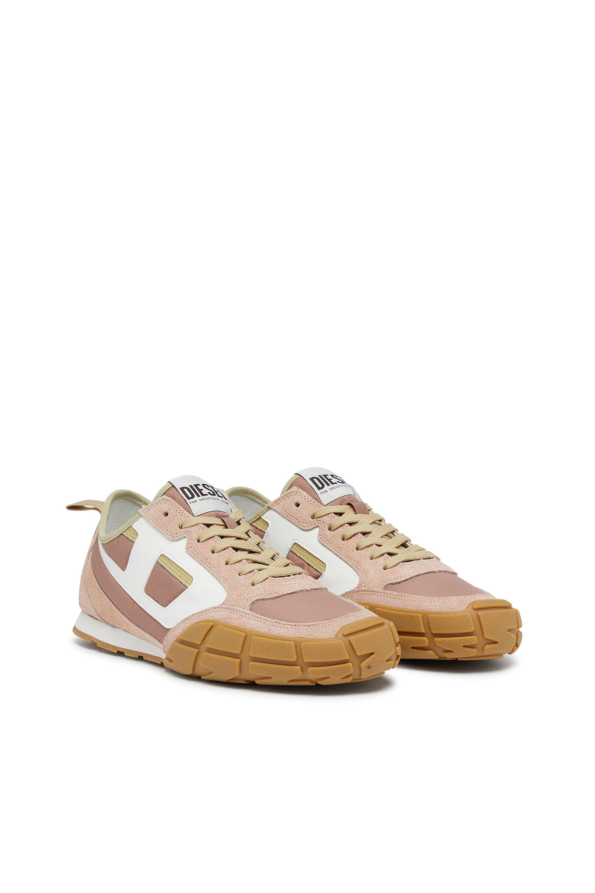 Diesel - S-PAGODHA LOW W, Woman's S-Pagodha-Sneakers in leather, suede and ripstop in Pink/White - 2