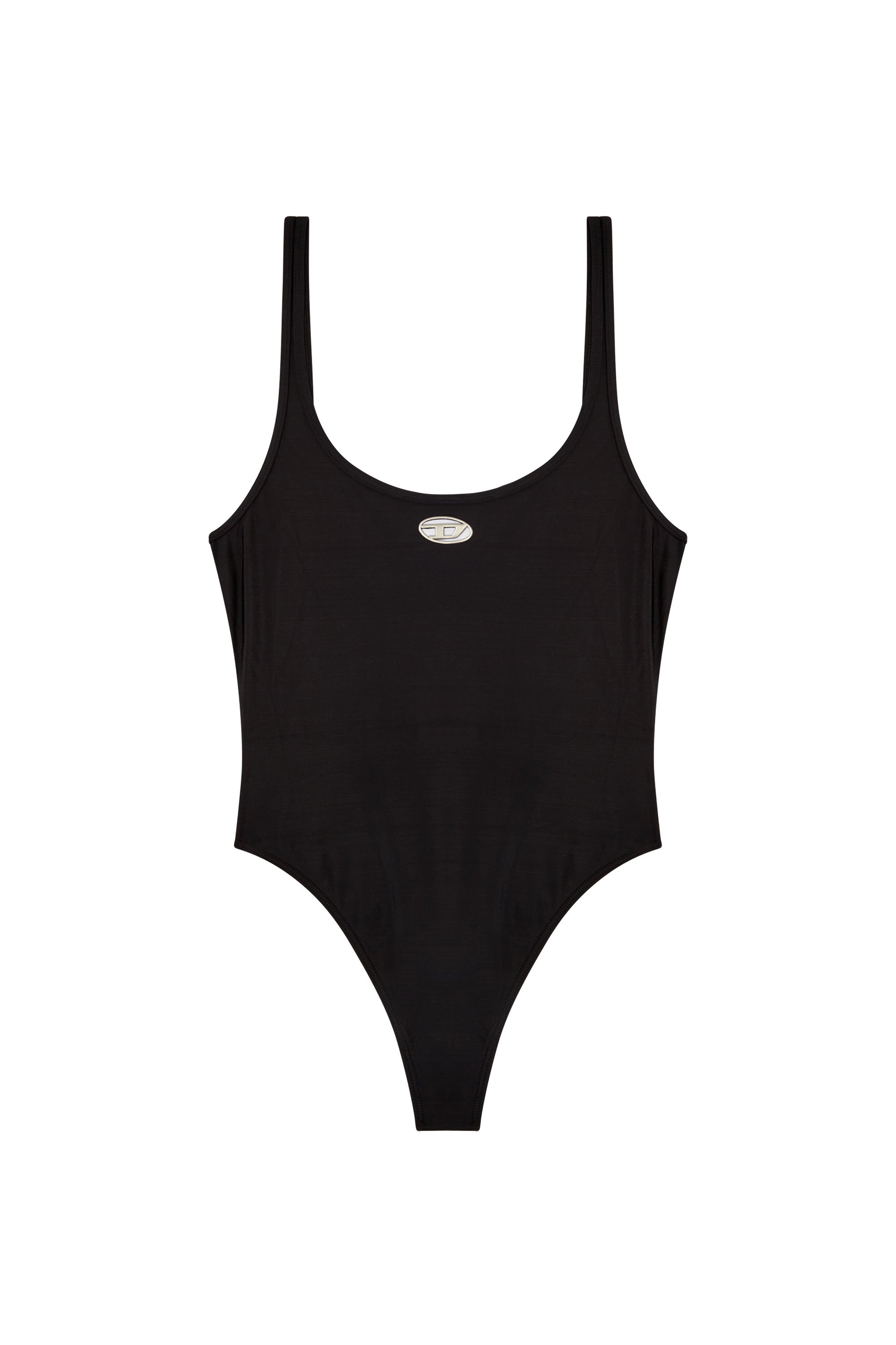 Diesel - UT-BODY-UTLT, Woman's Swimsuit with cut-out logo in Black - 4