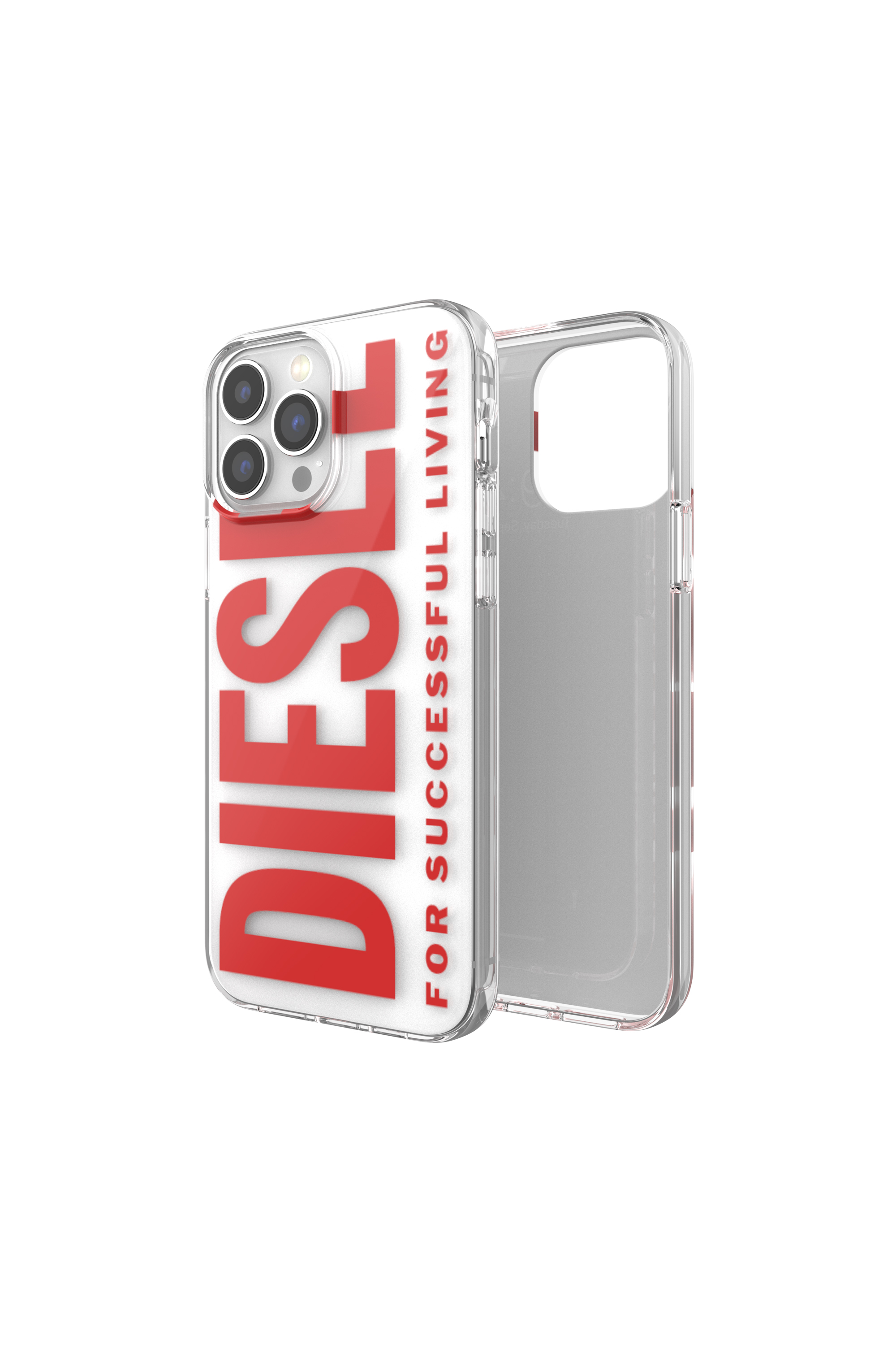 Diesel - 48300 STANDARDASE, Unisex's Clear Case Graphic for iPhone 13 Pro Max in Red - 1
