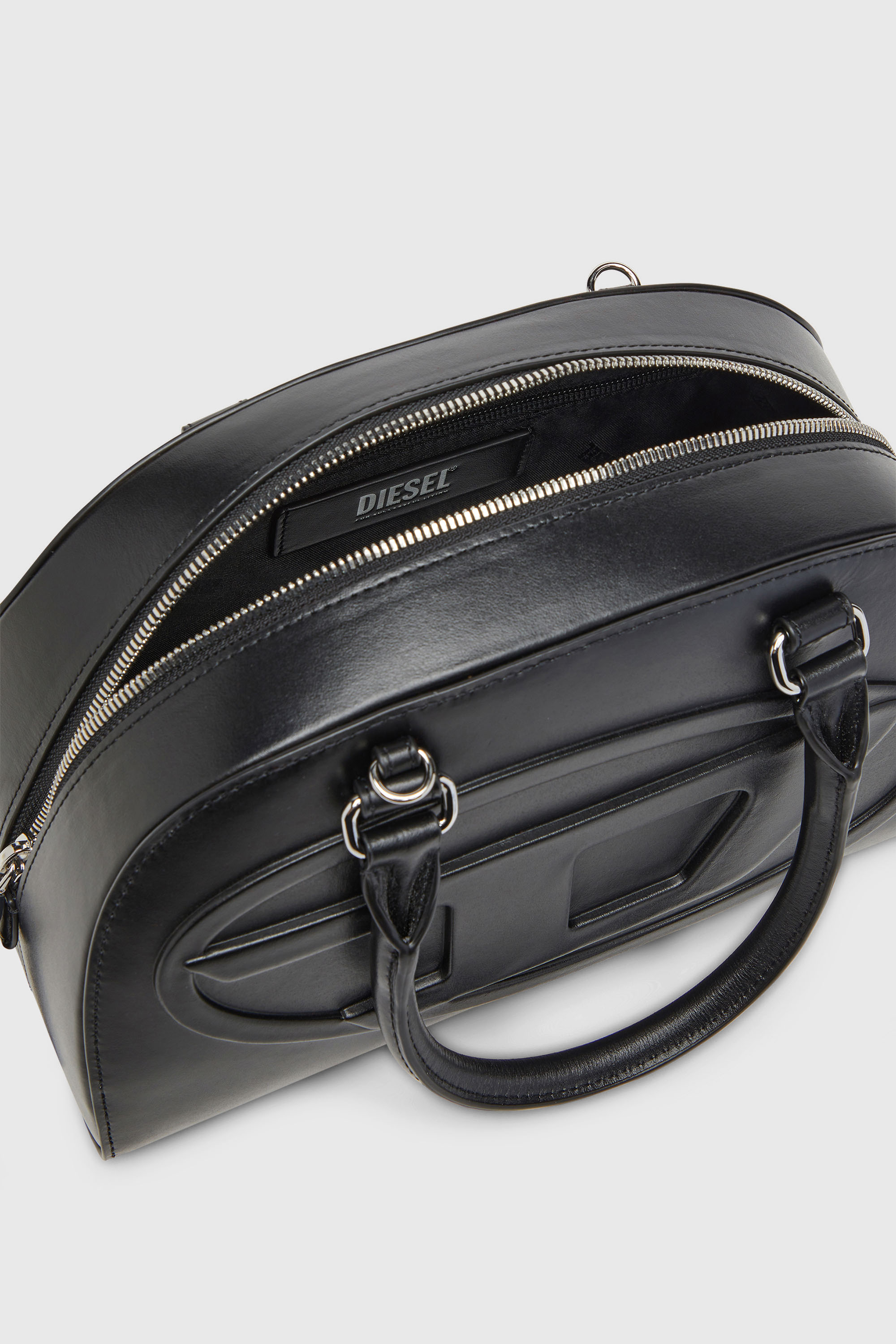 Diesel - 1DR DOME TOP HANDLE, Woman's 1DR Dome-Leather bowling bag in Black - 4