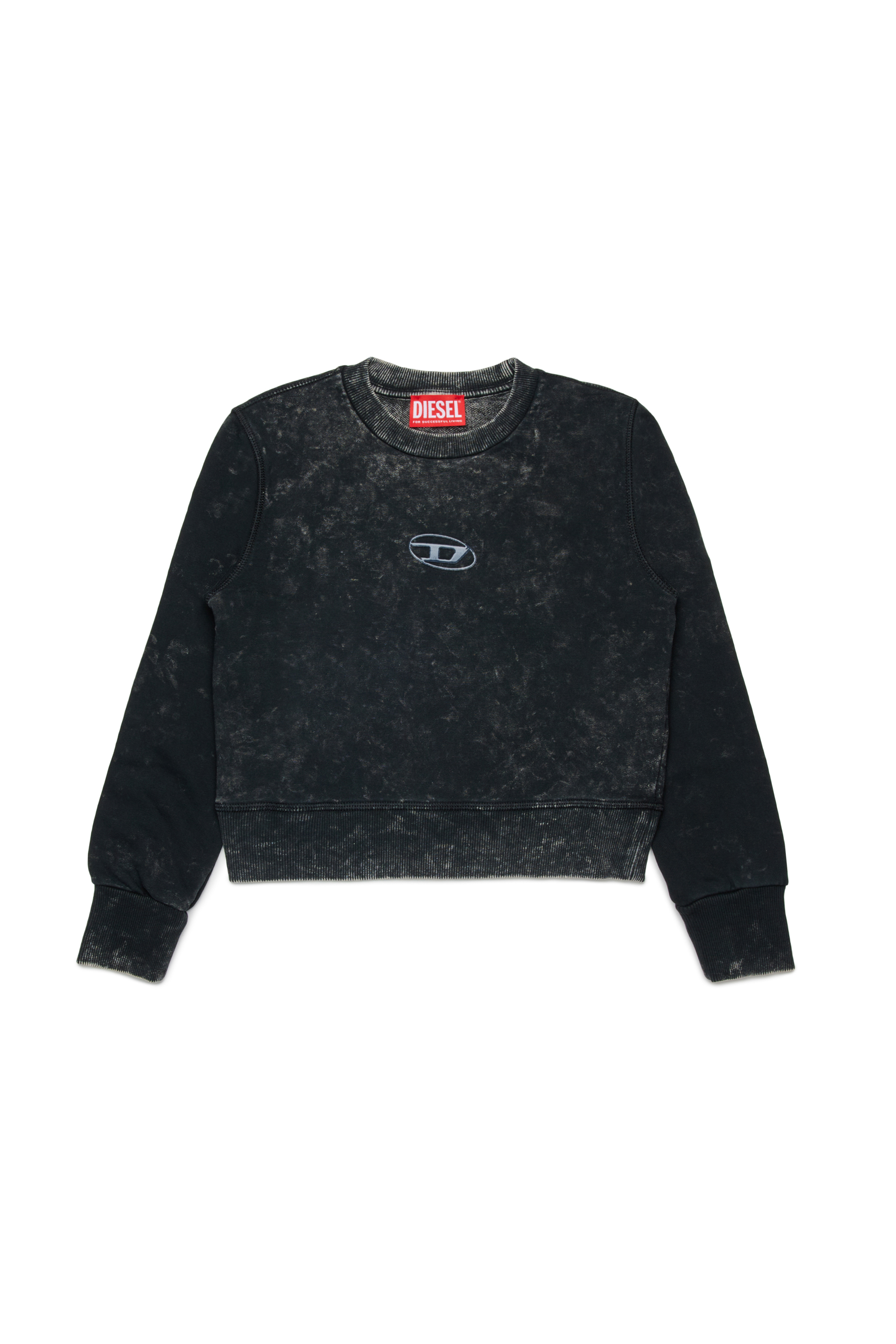 Diesel - SLACCY, Woman's Cotton sweatshirt with front logo in Black - 1