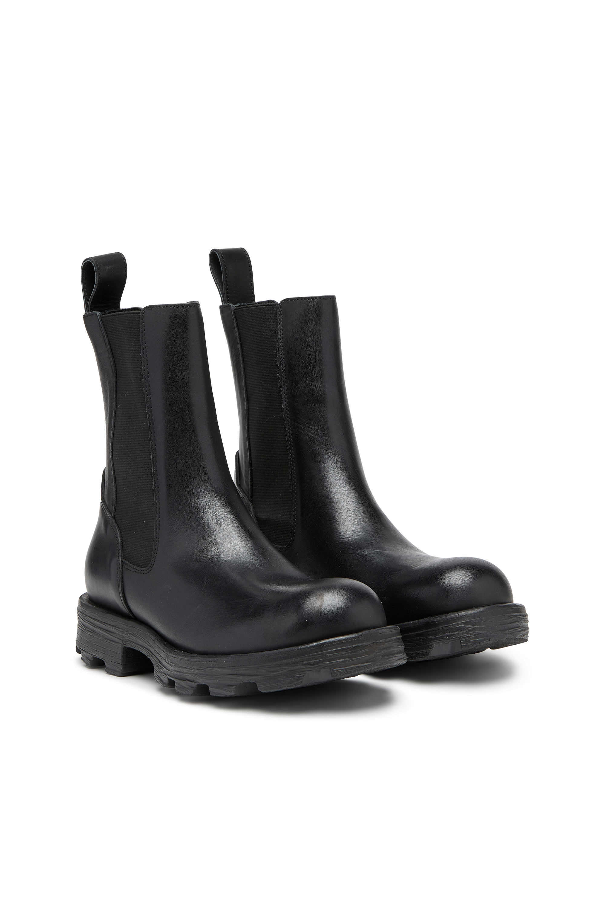 Diesel - D-HAMMER CH W, Woman's D-Hammer-Leather boots with lug sole in Black - 2