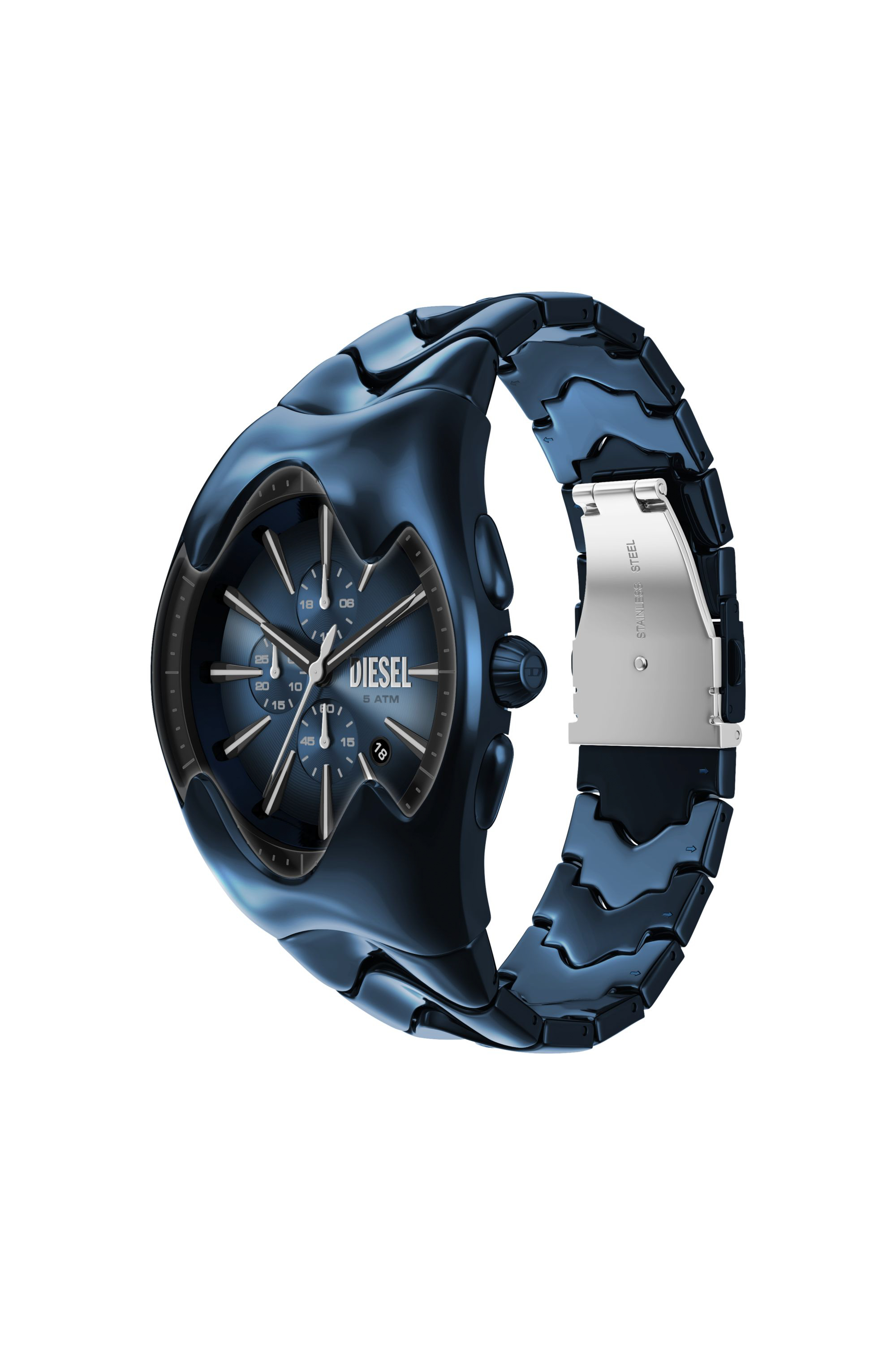 Diesel - DZ4704 WATCH, Man's Mercurial Chronograph Blue Stainless Steel Watch in Black/Blue - 2