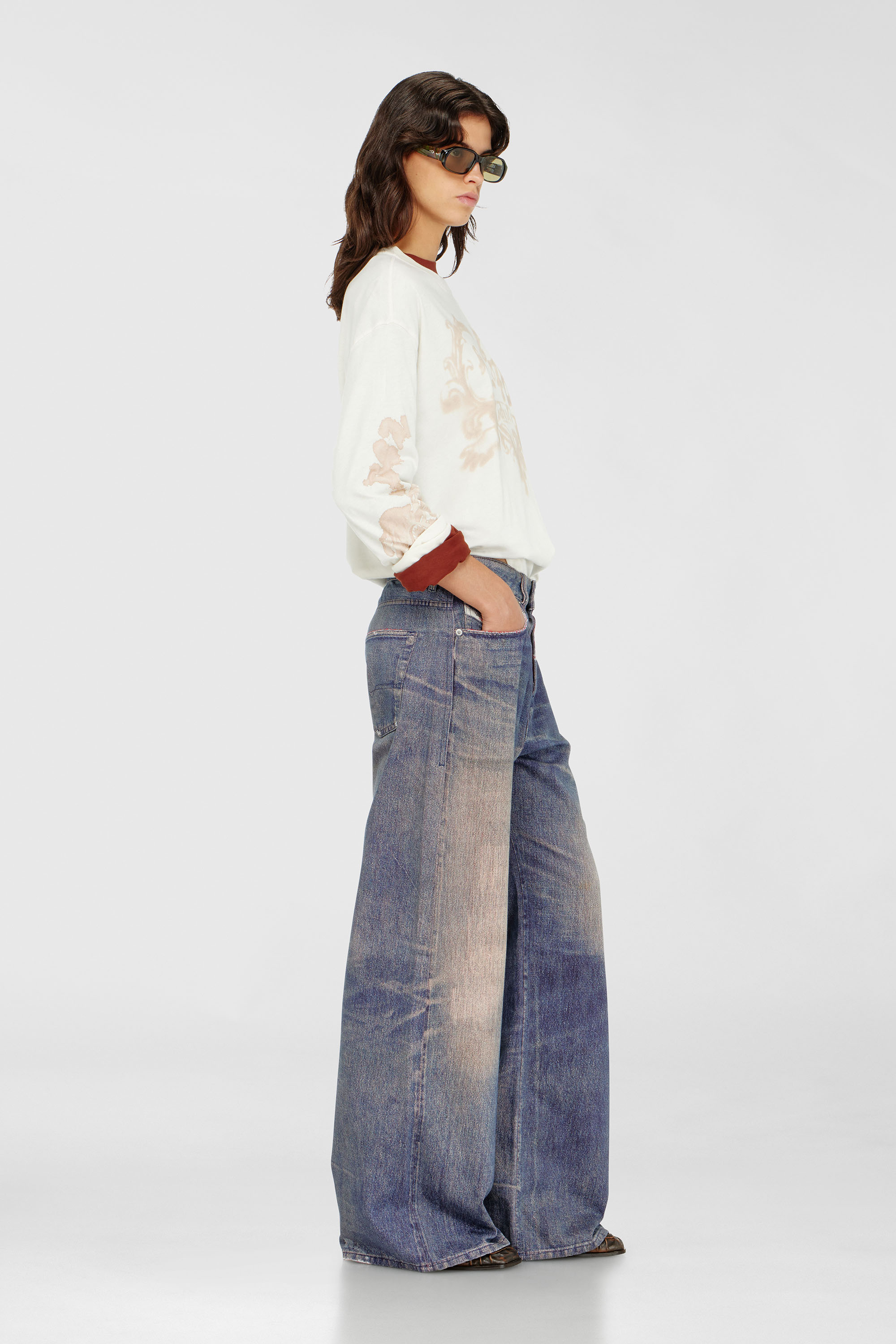 Diesel - Woman's Relaxed Jeans 1996 D-Sire 09P95, Dark Blue - 2