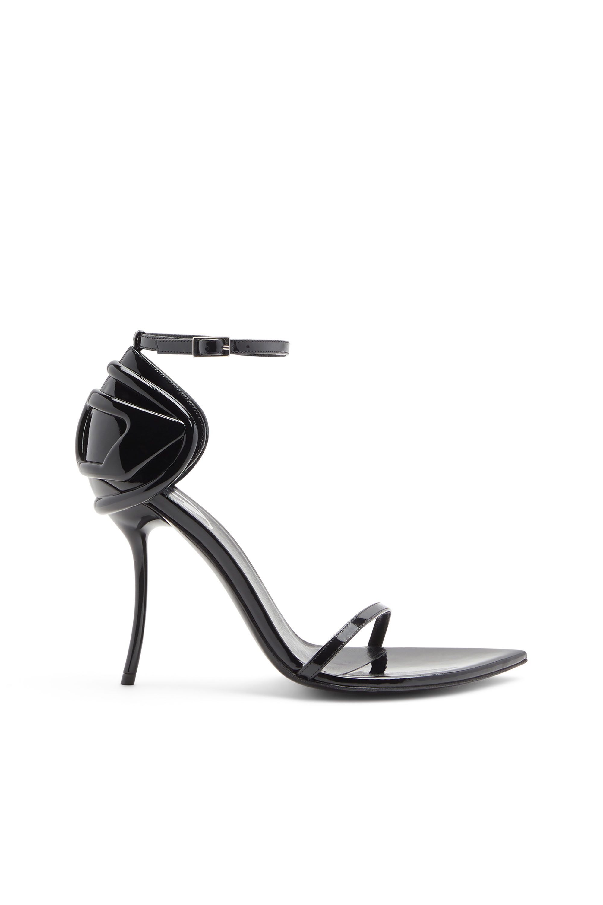 Diesel - D-TEN&HALF SANDAL, Woman's D-Ten&Half-Stiletto sandals in patent leather and satin in Black - 1