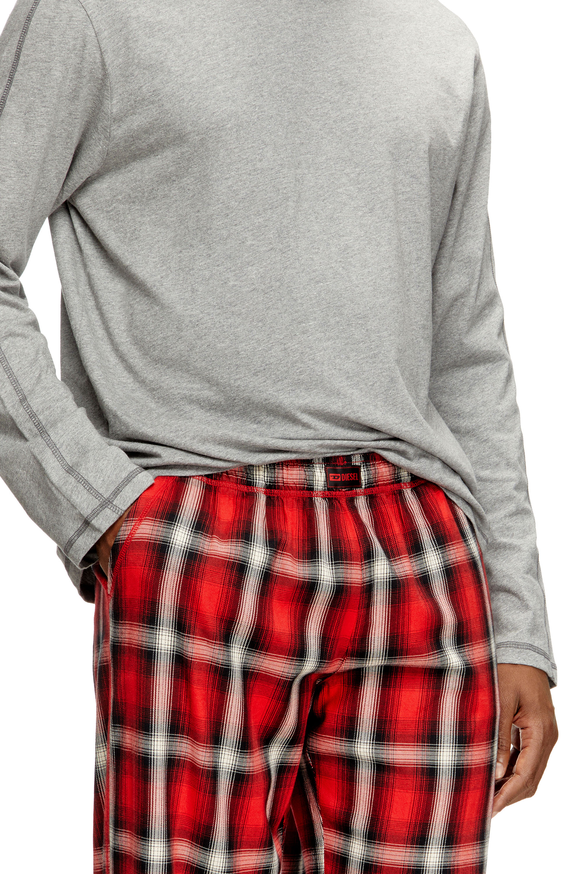 Diesel - KIT-LIAM, Man's Cotton pajama set with check pants in null - 3