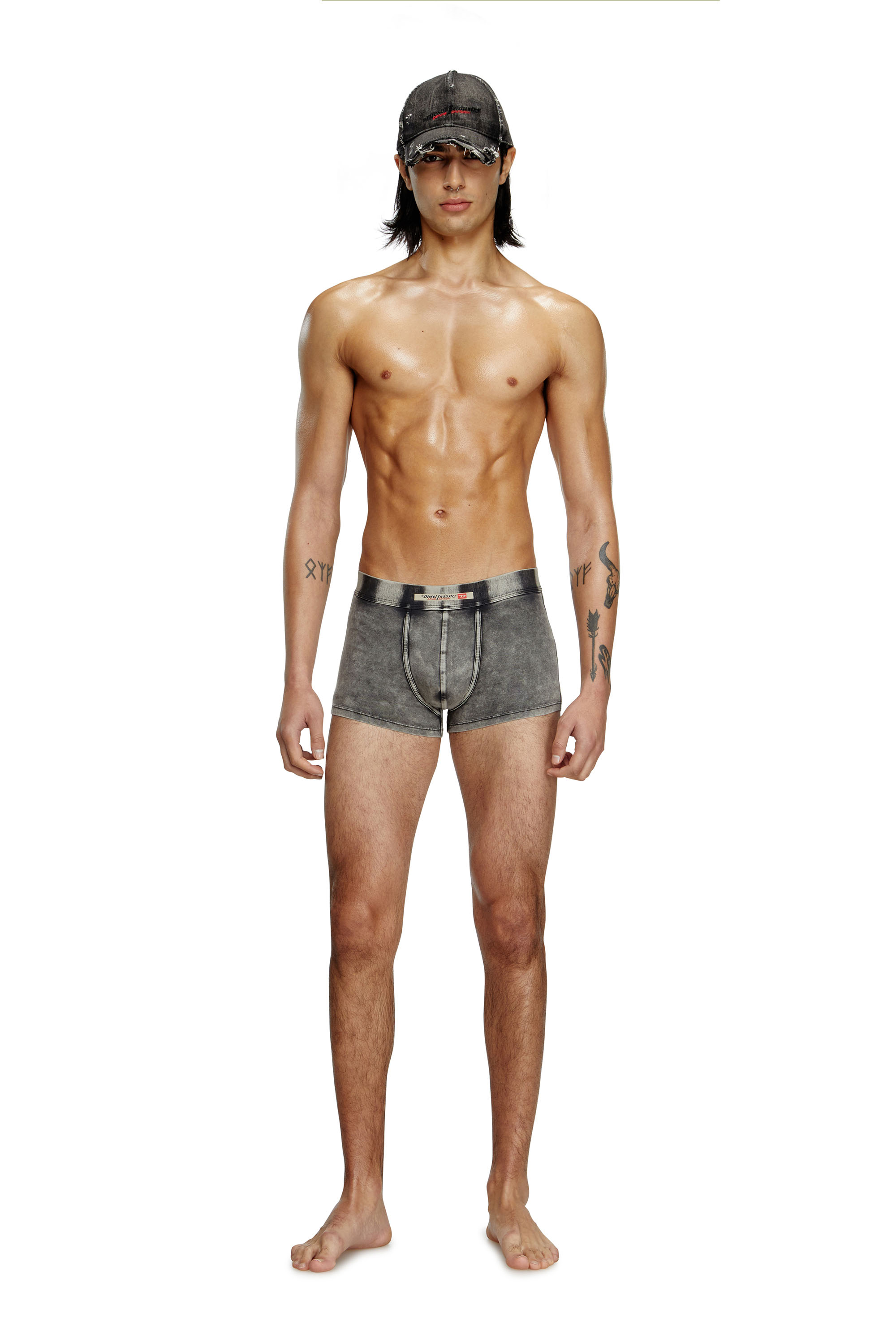 Diesel - UMBX-DAMIEN-H, Man's Boxer briefs in denim-effect cotton in Black - 1