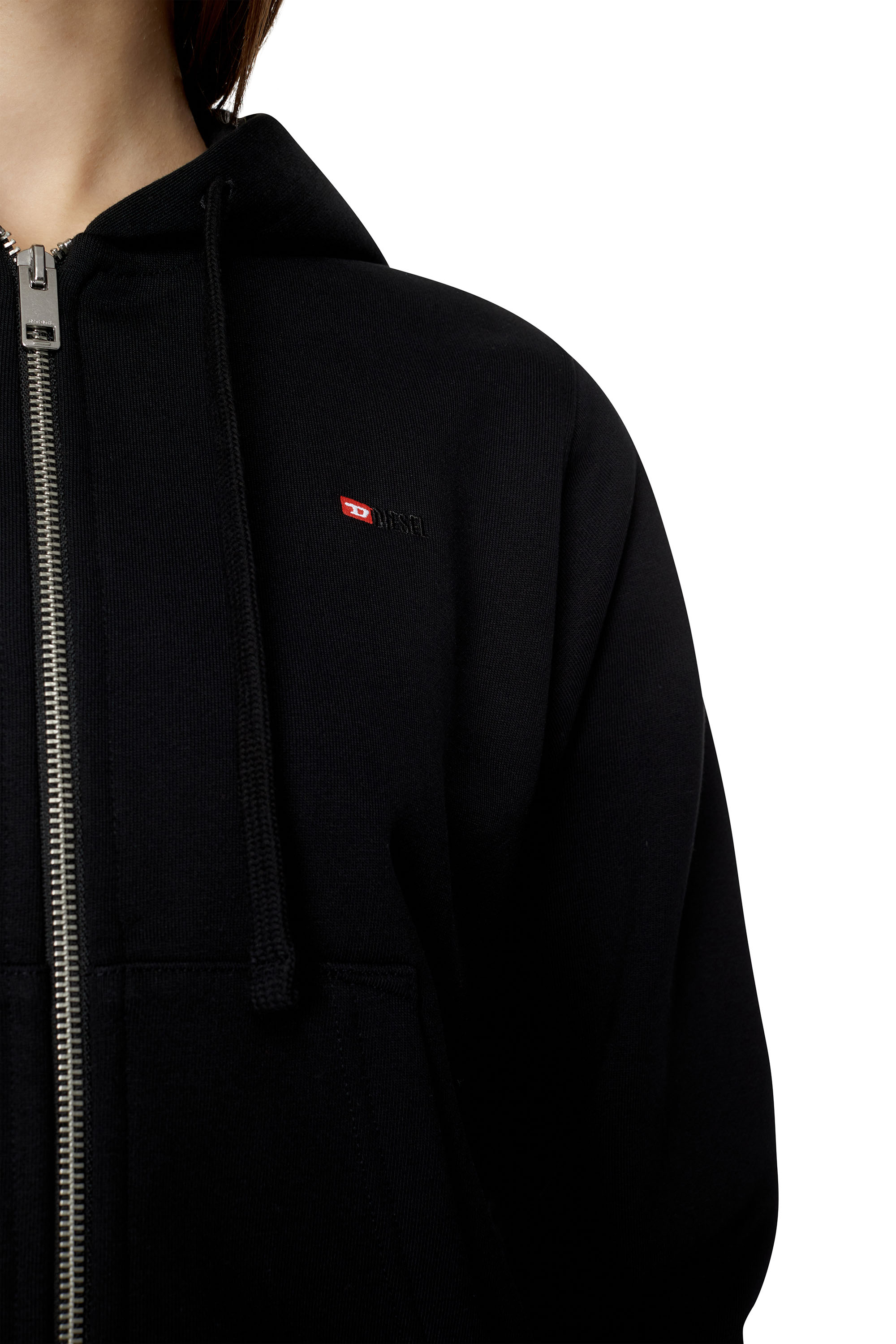 Diesel - F-REGGY-HOOD-ZIP-MICRODIV, Black - Image 5
