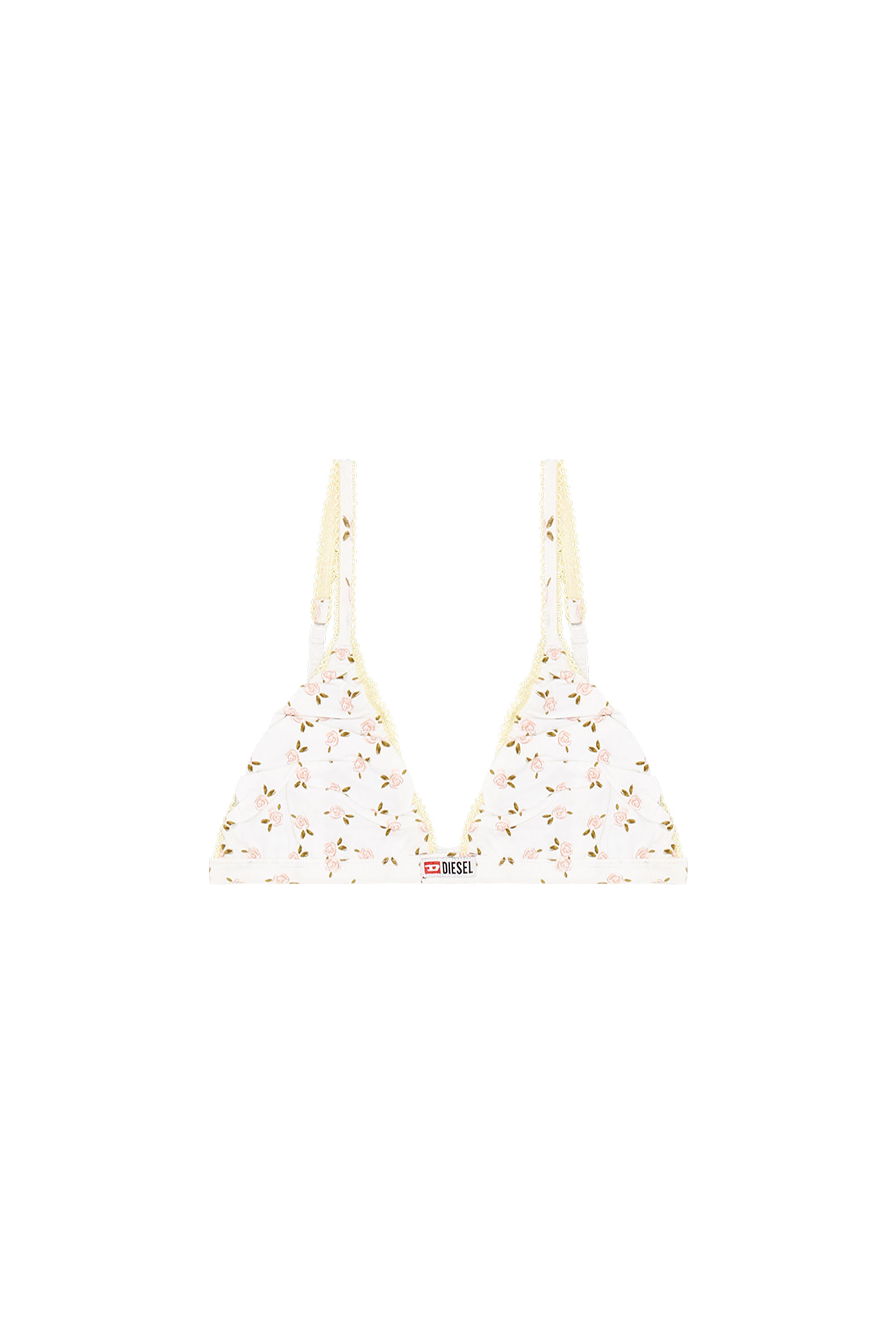 Diesel - JANA-D-CORE, Woman's Cotton triangle bra with all-over floral print in White - 3