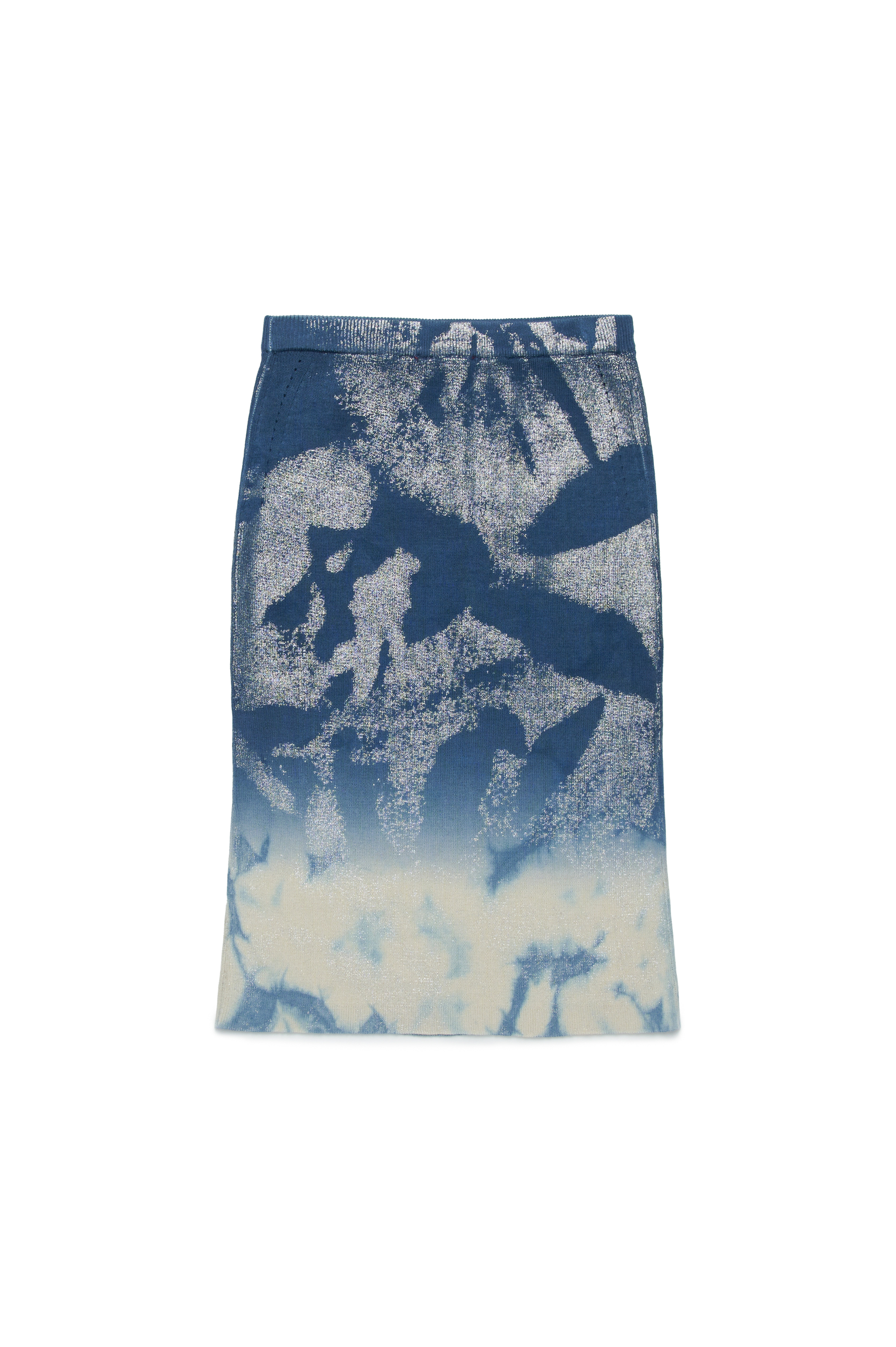 Diesel - GMILAN, Woman's Metallic dip-dyed knitted pencil skirt in Silver/Blue - 2