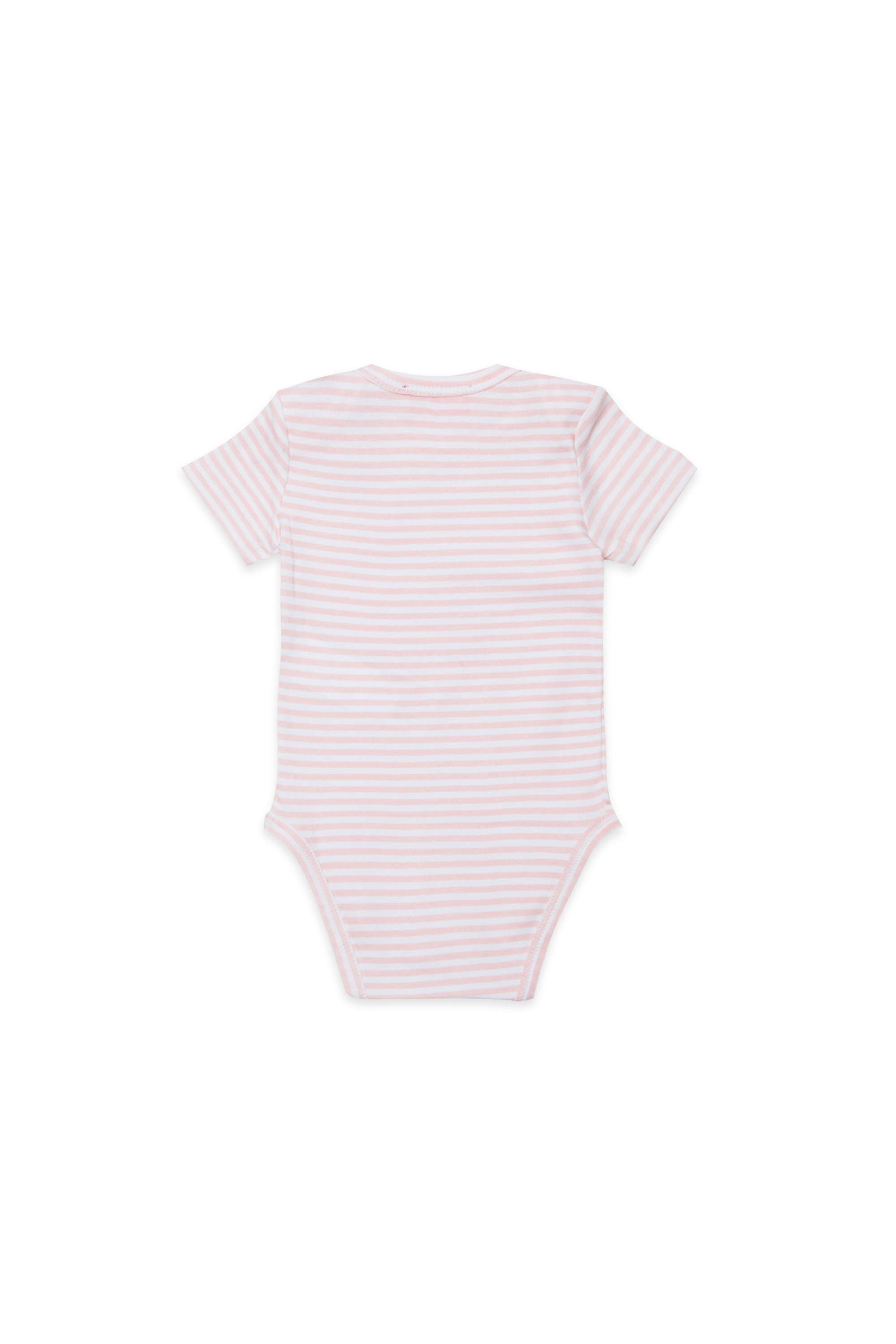 Diesel - USPEL-NB, Unisex's Cotton bodysuit with stripes and print in Pink - 2