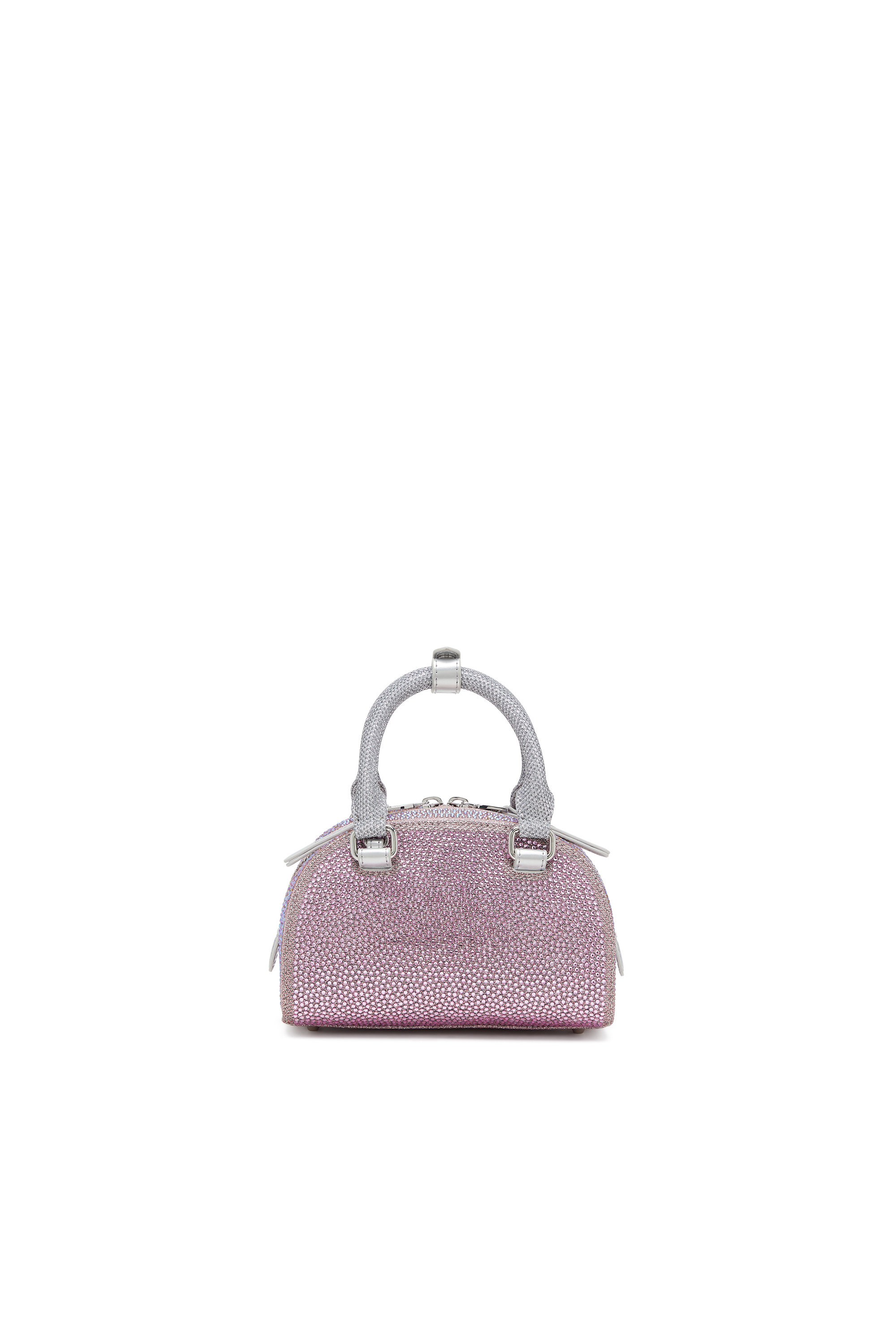 Diesel - 1DR DOME CROSSBODY, Woman's 1DR Dome - Small bowling bag in crystal Lurex in Pink - 2