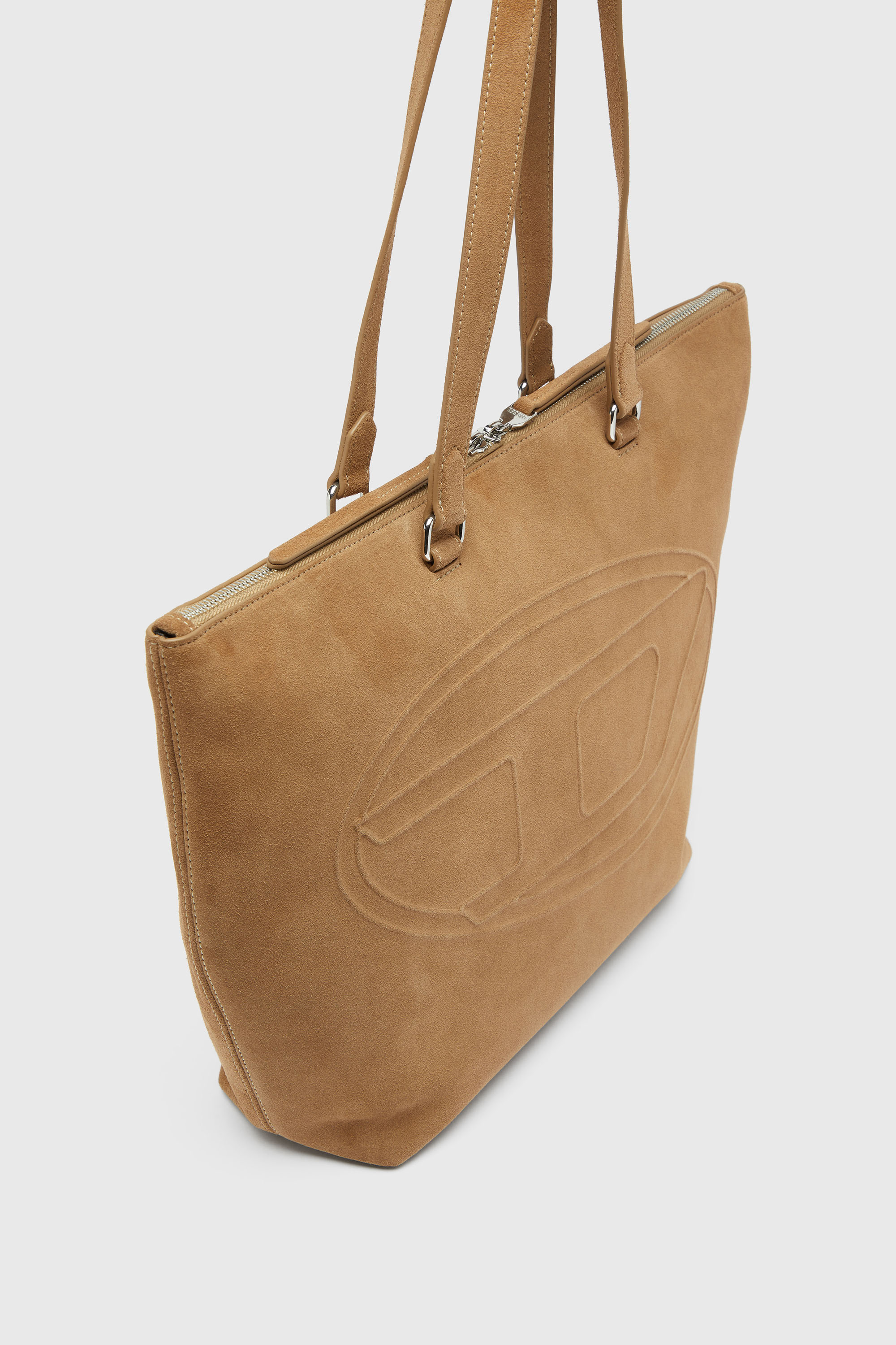 Diesel - 1DR DOME TOTE E/W, Unisex's 1DR Dome-Suede tote with Oval D Logo in Camel - 6