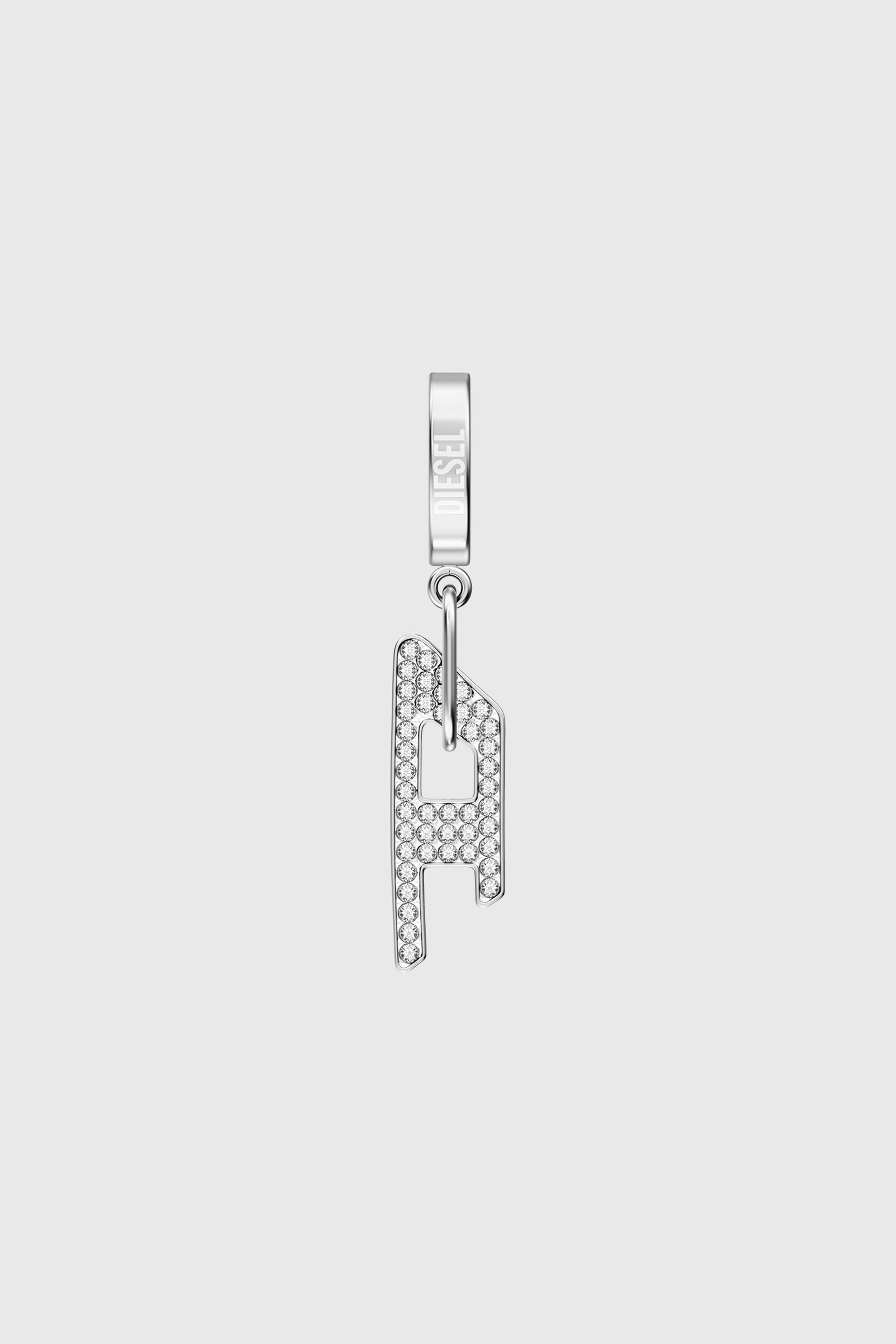 Diesel - DX1706040 JEWELLERY, Unisex's Stainless steel glitz D drop earring in Silver - 1