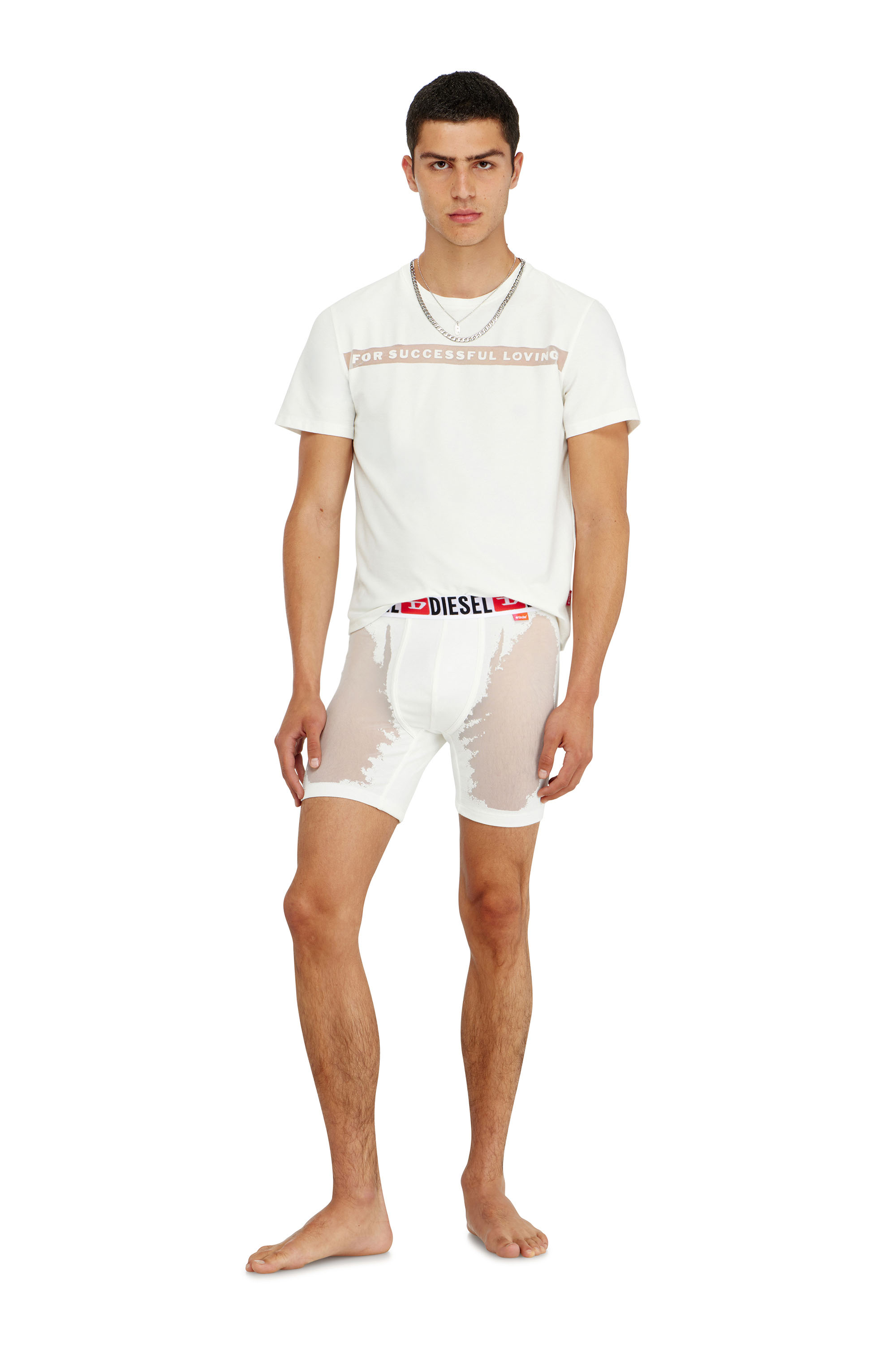 Diesel - PR-MAX-D-CORE, Man's Boxer briefs with sheer devor&eacute; effect in White - 1
