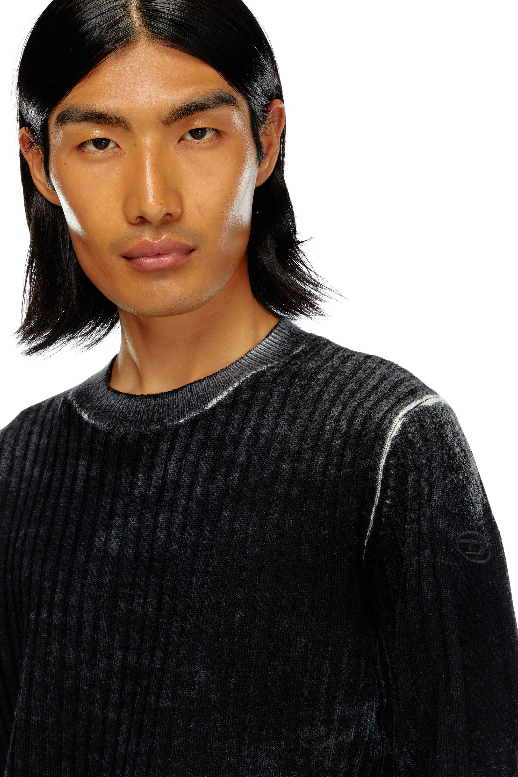 Diesel - K-ANDELERO, Man Printed wool jumper in Grey - Image 5