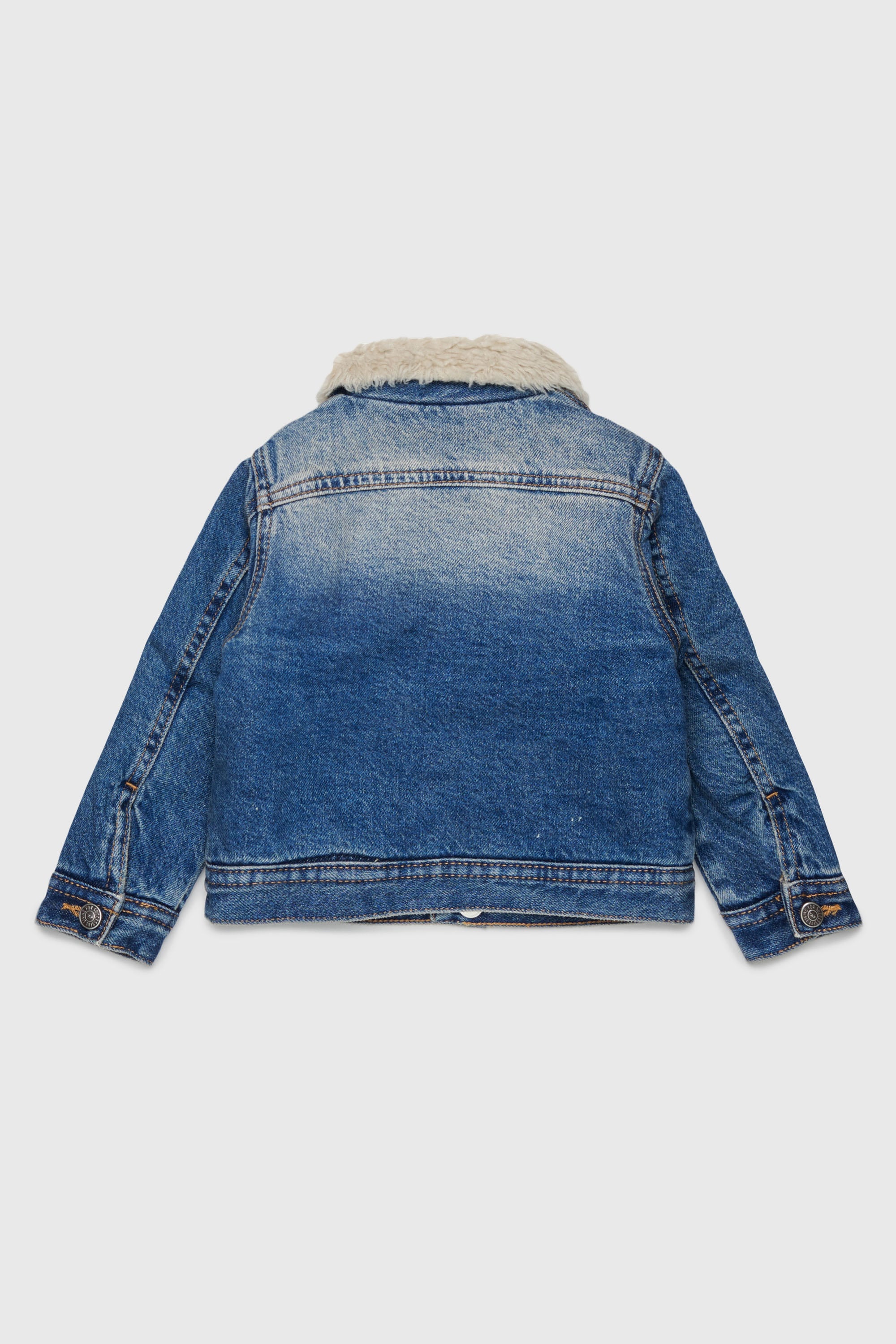Diesel - JOMYB-FUR, Unisex's Denim jacket with soft pile collar in Medium blue - 2