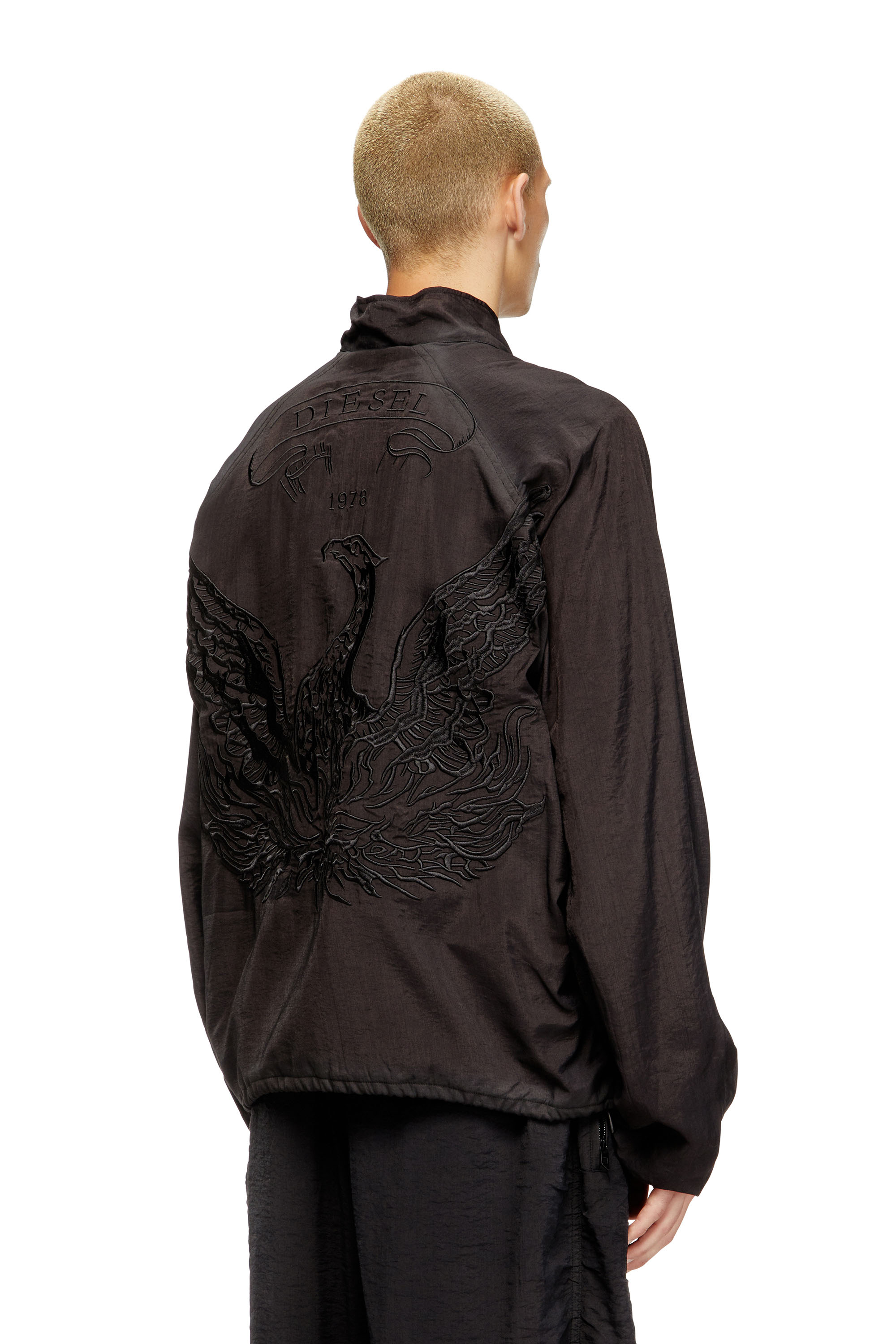 J-HENRI-SOUVENIR, Dark grey Diesel - J-HENRI-SOUVENIR, Man's Souvenir-style embroidered track jacket in Dark grey - 4