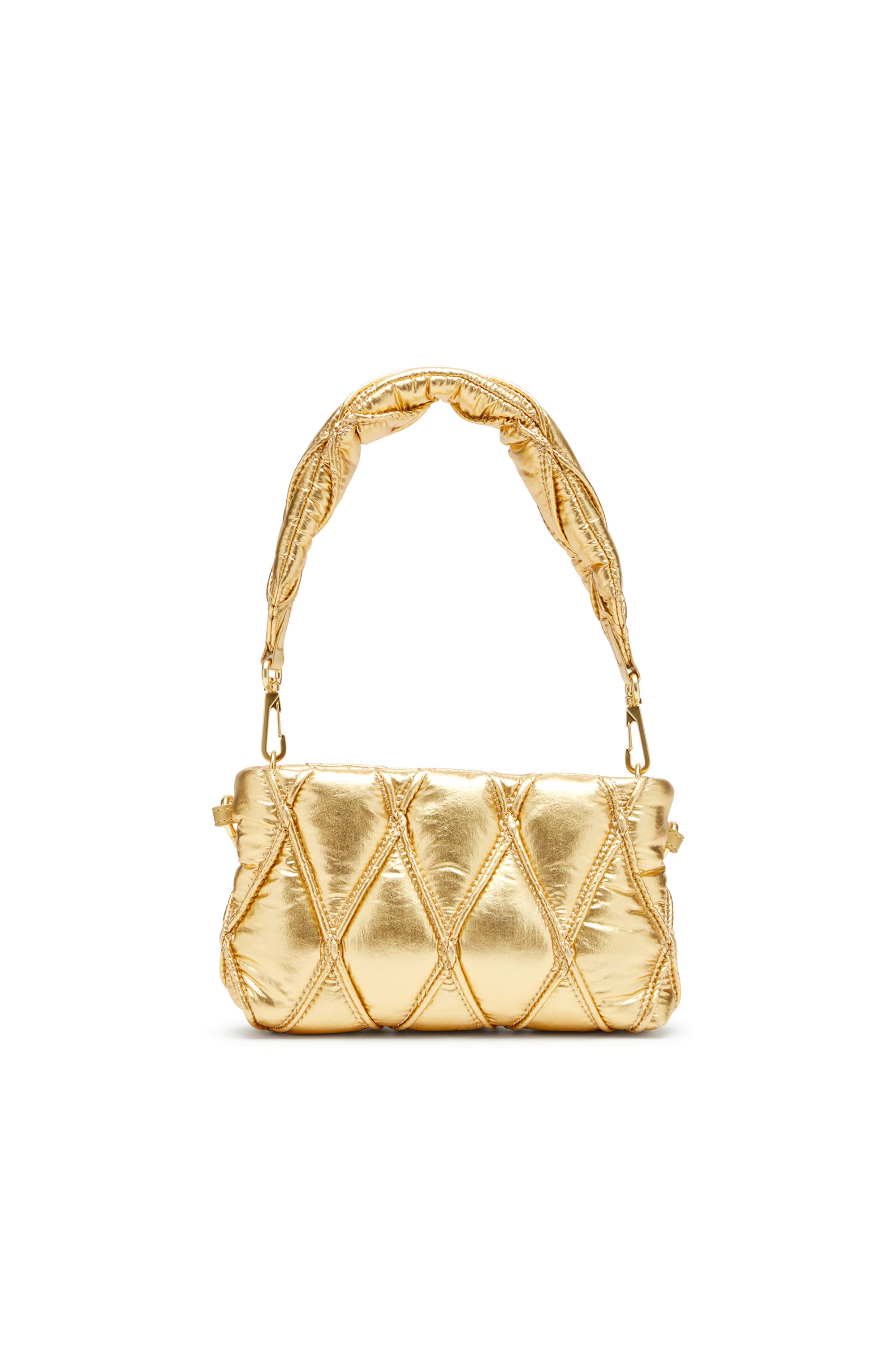 Diesel - CHARM-D POUCH, Woman's Wallet purse in metallic quilted nylon in Gold - 2