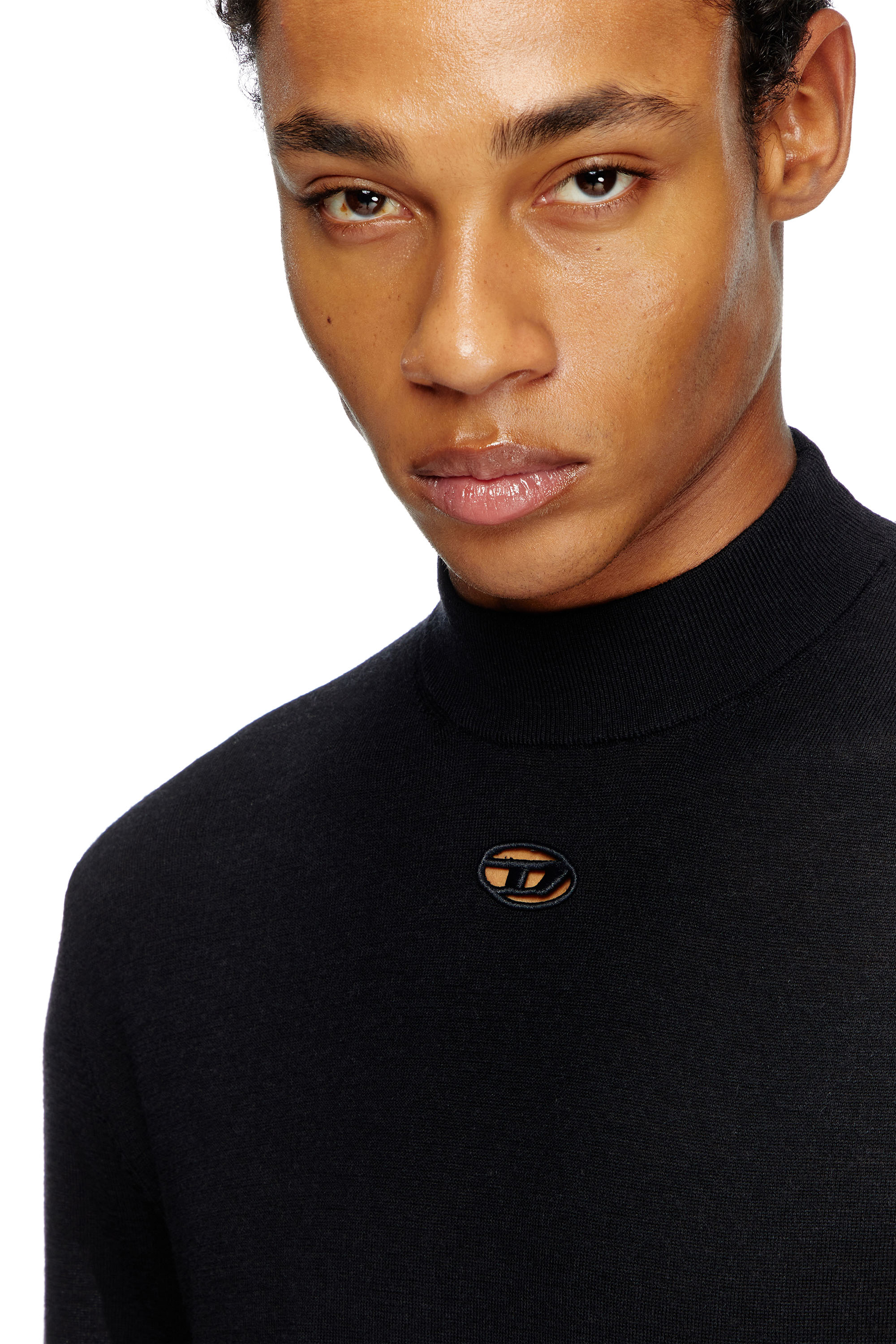 Diesel - K-GIL, Man's Wool turtleneck jumper in Black - 5