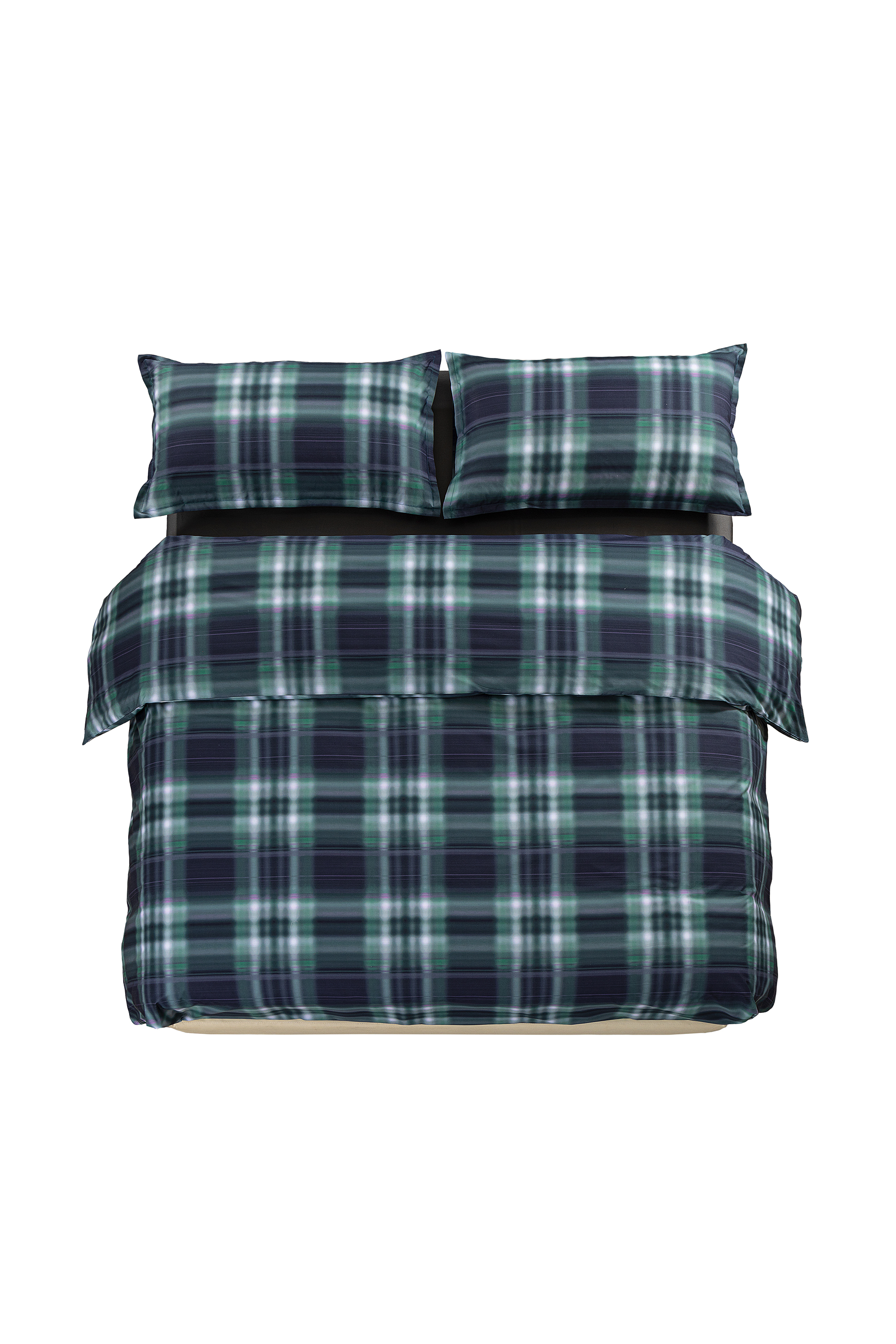 1016334 HAZY TARTAN BLUE DUVET COVER SET