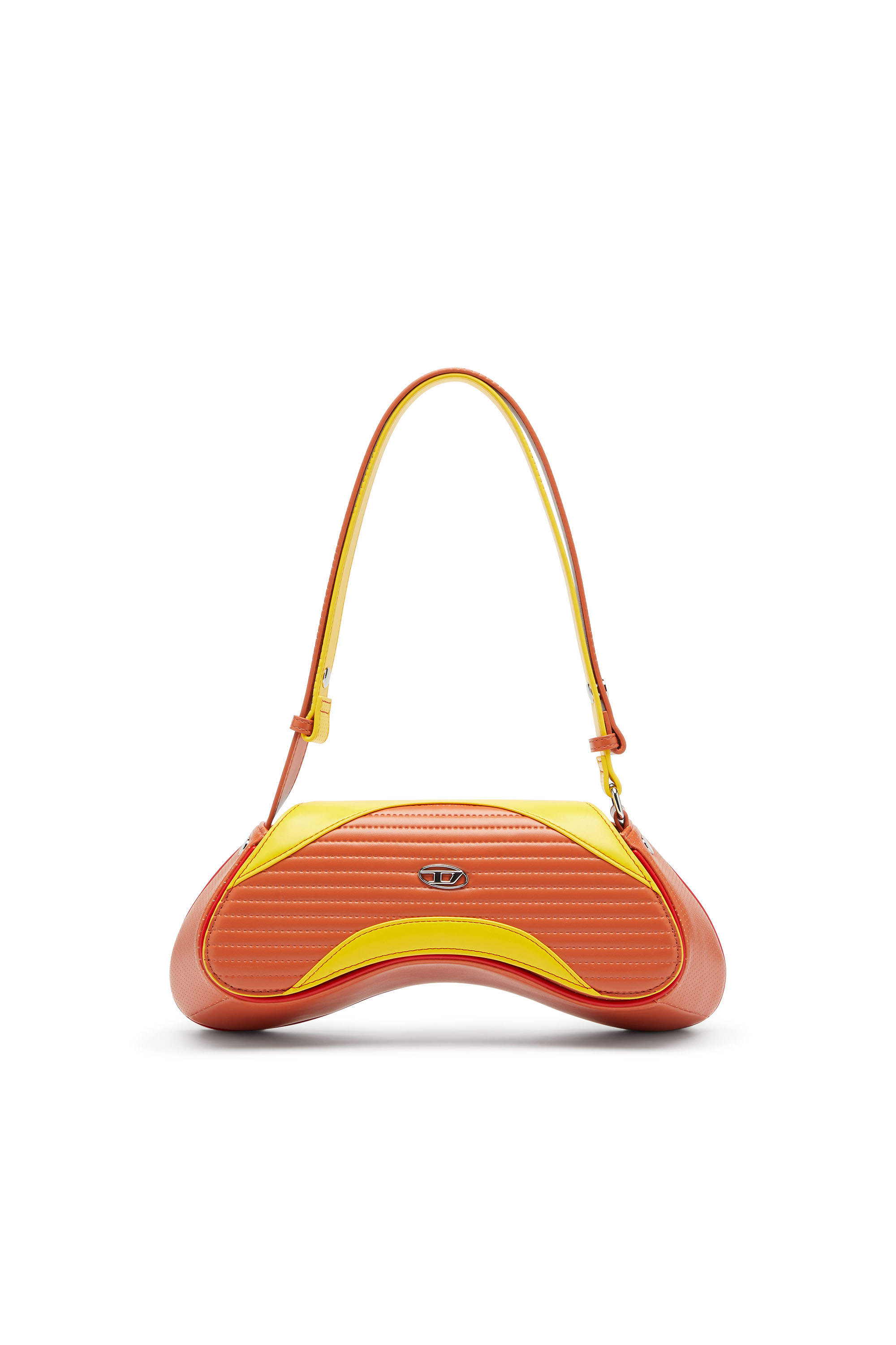 Diesel - PLAY CROSSBODY, Woman's Play - Crossbody bag in quilted perforated PU in Orange/Yellow - 1