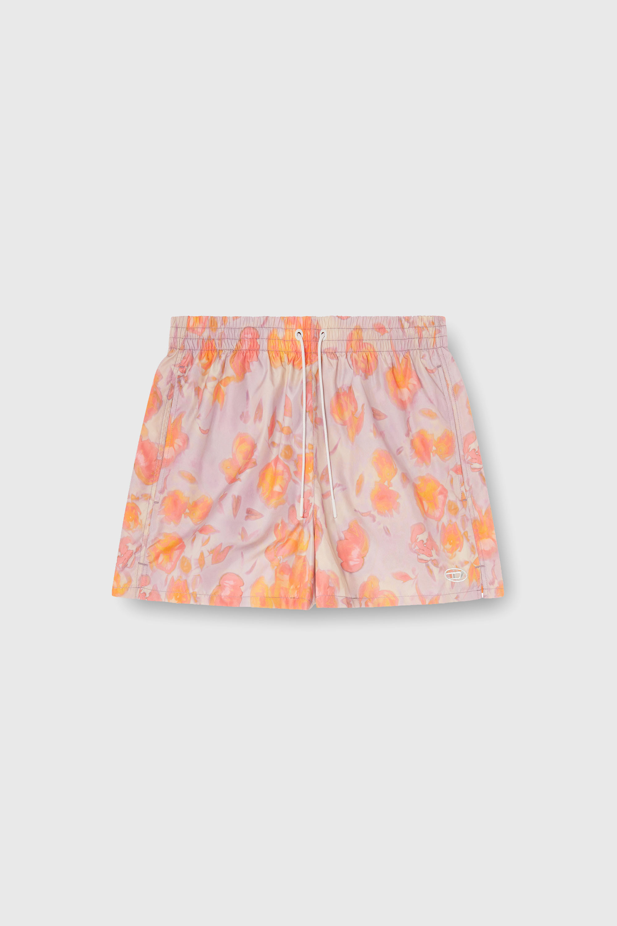 Diesel - OLLY-34-D-CORE, Man's Metallic swim shorts with floral print in Lilac - 2