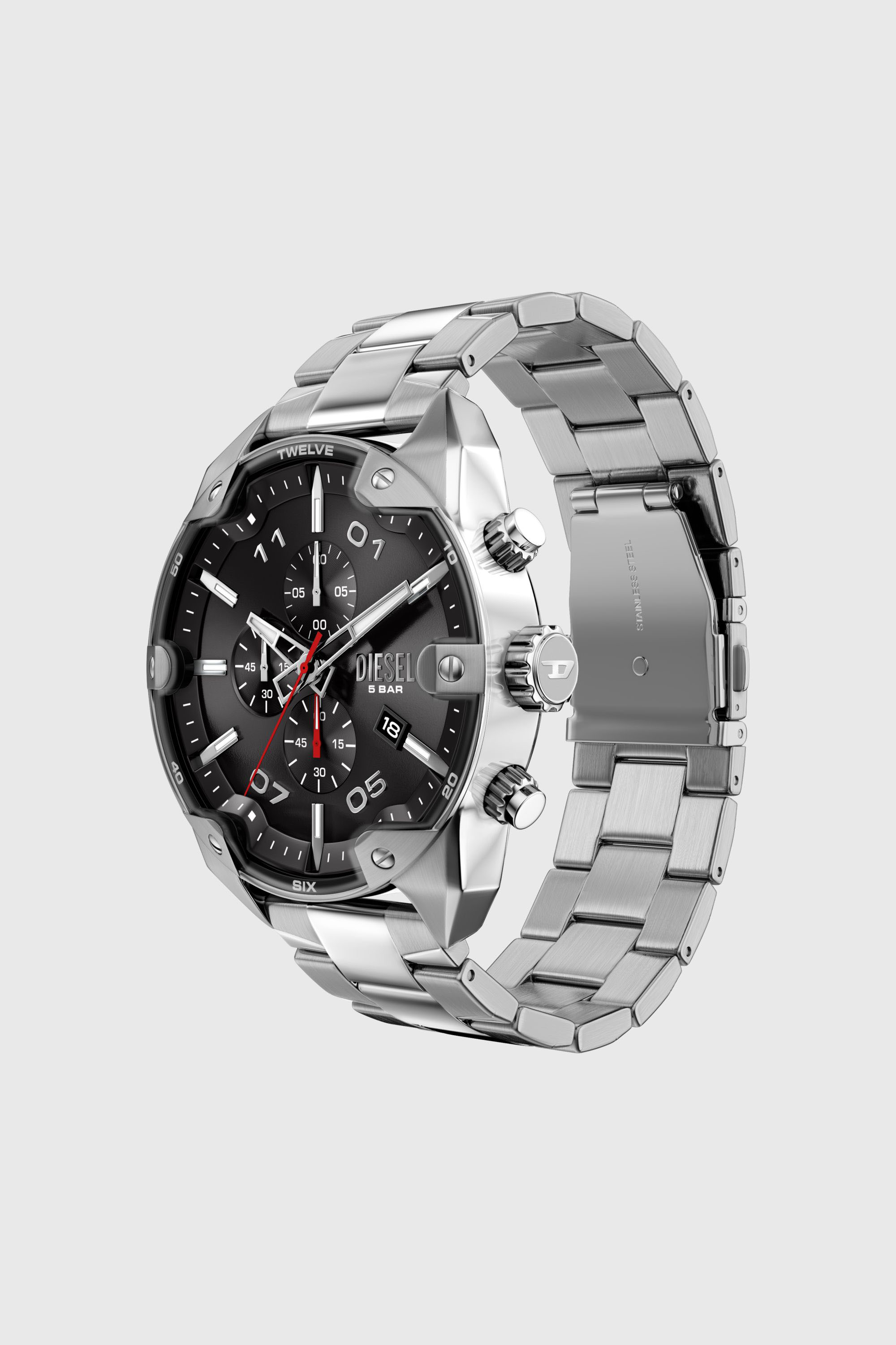 Diesel - DZ4709 WATCH, Man's Spiked Stainless Steel Watch in Silver - 7