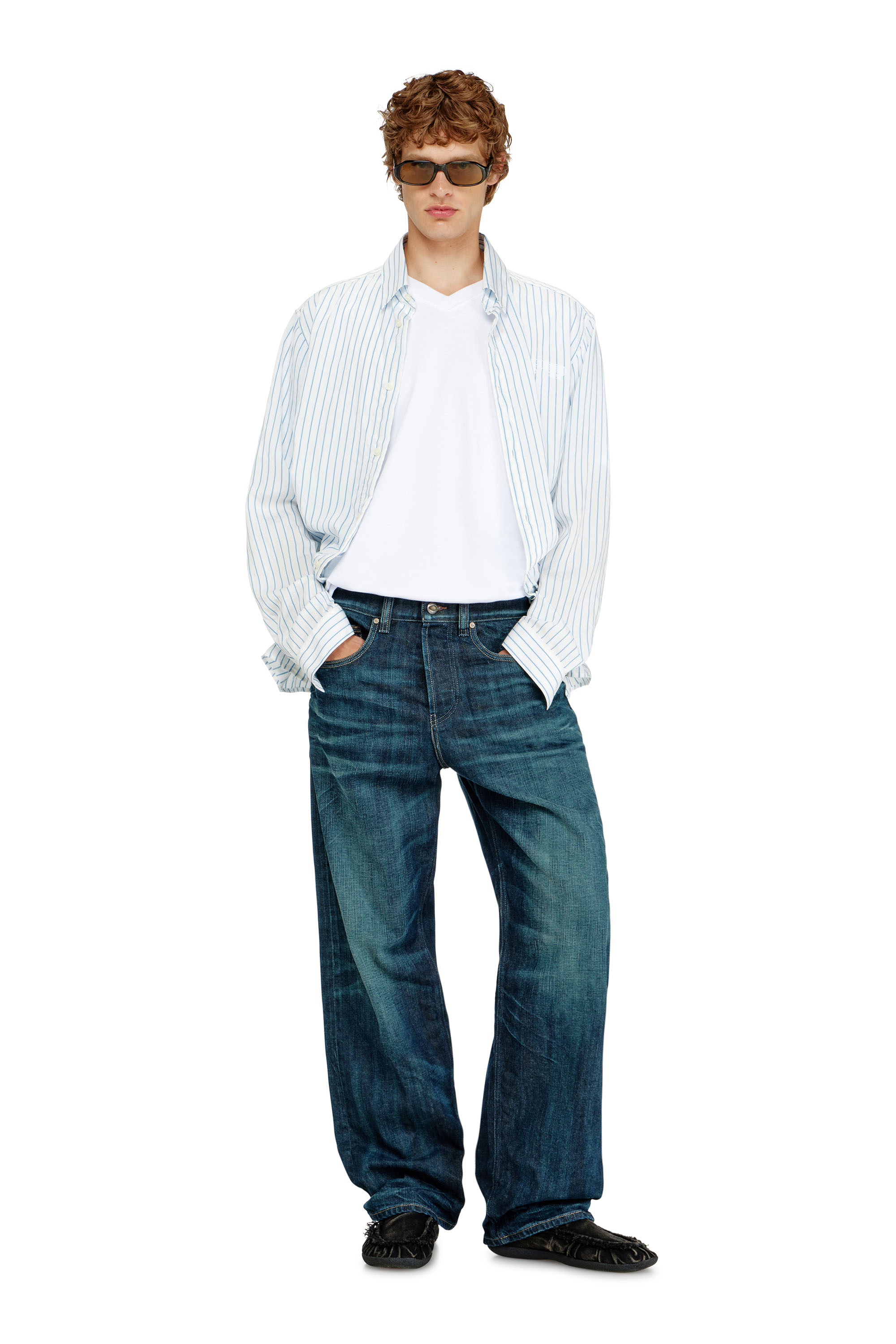 Diesel - Man's Relaxed Jeans 2001 D-Macro 09Q04, Dark Blue - 4