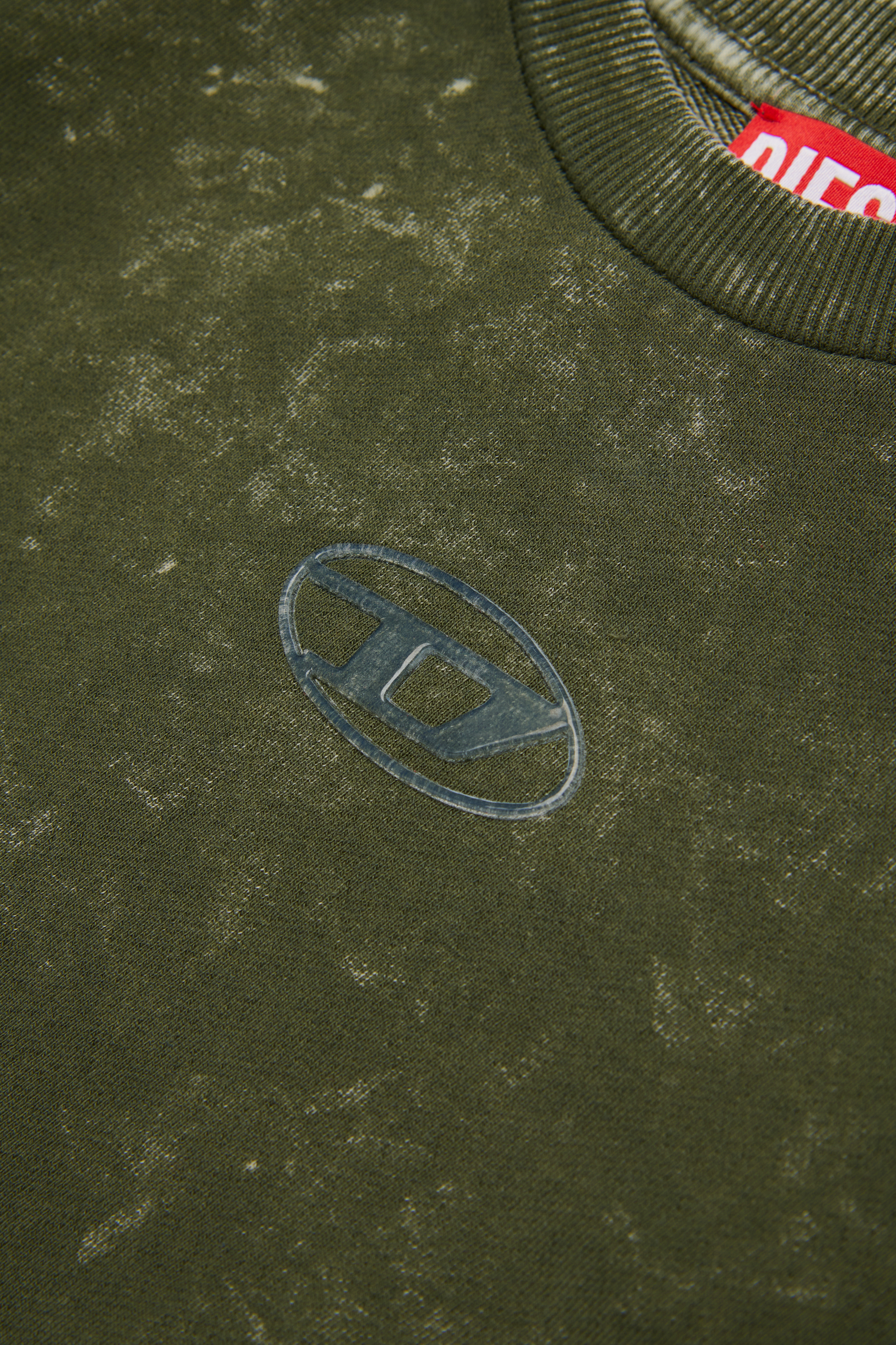 Diesel - SLACCY, Woman's Cotton sweatshirt with front logo in Green - 4