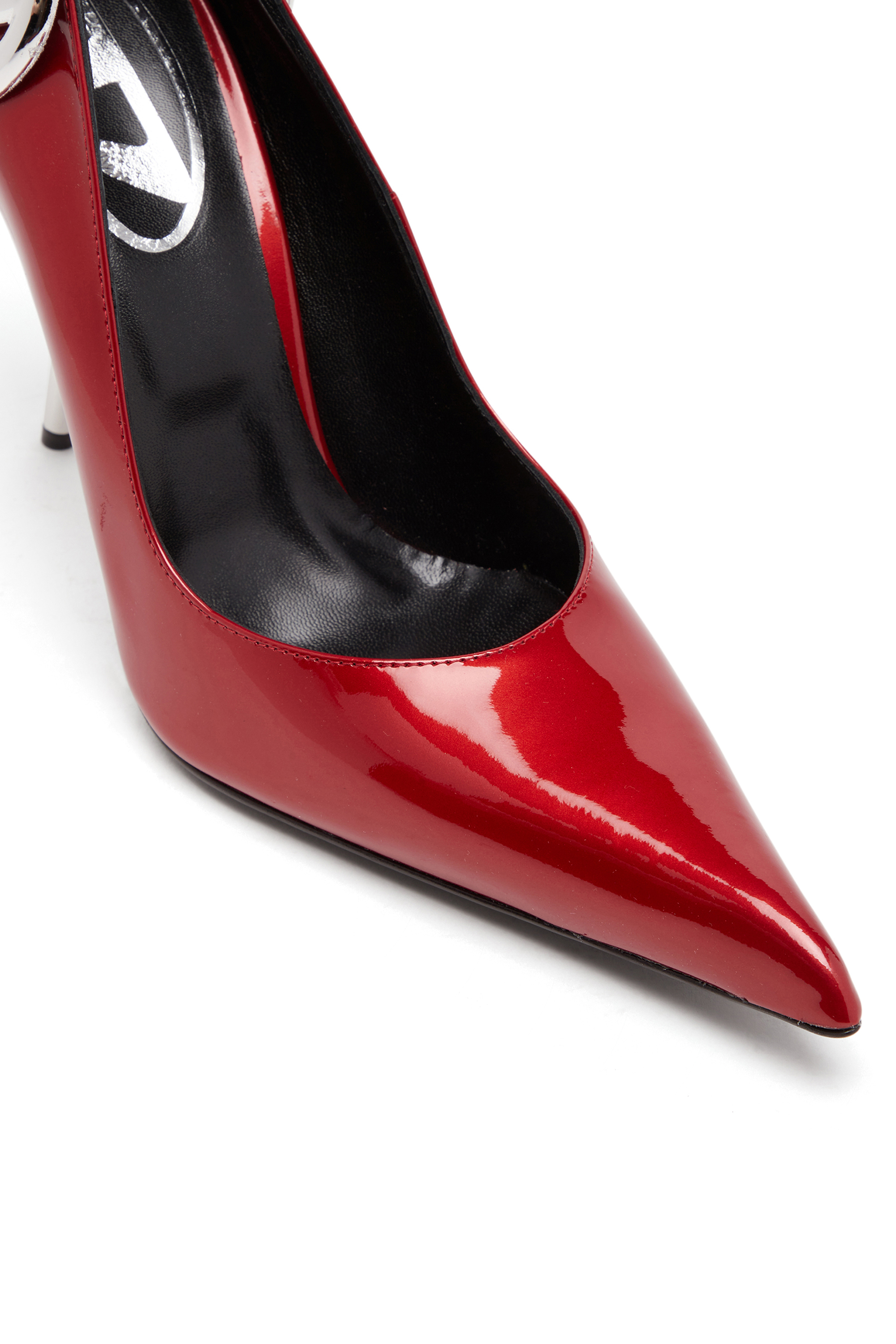 Diesel - D-TEN&HALF P, Woman's D-Ten&Half-Patent leather pumps with Oval D heel in Red - 8