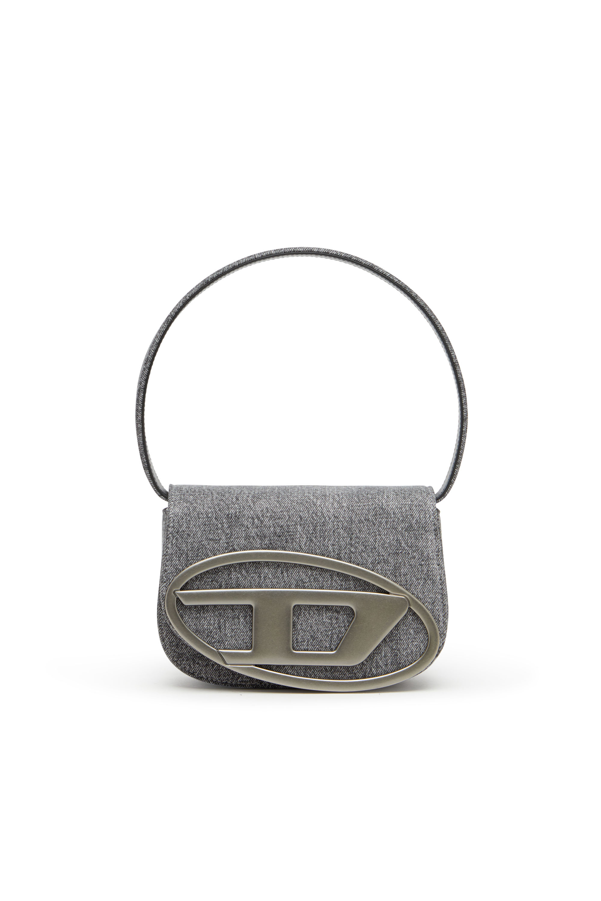 Diesel - 1DR, Woman's 1DR-Iconic shoulder bag in stonewashed denim in Black - 1