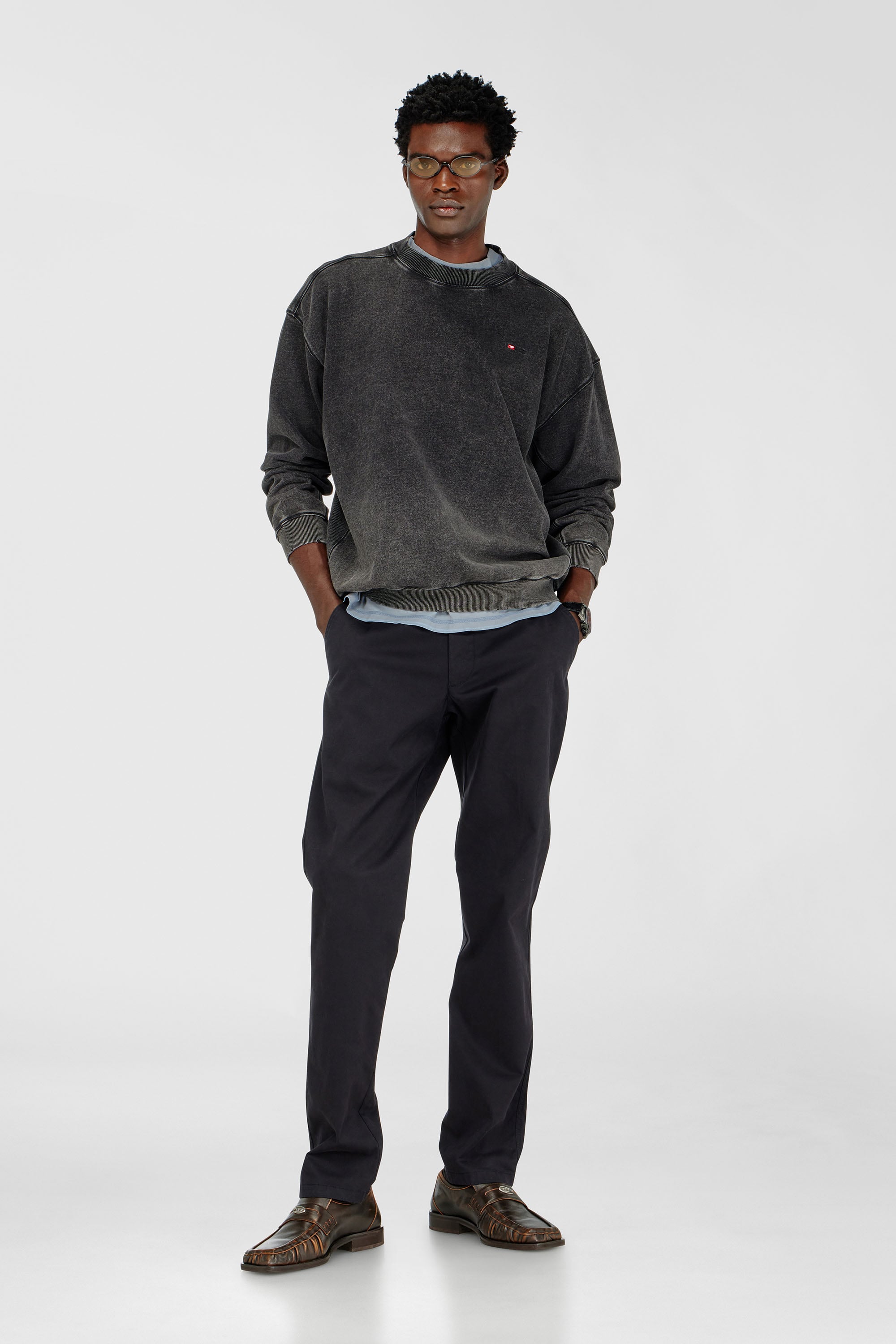 Cotton pants with utility loop