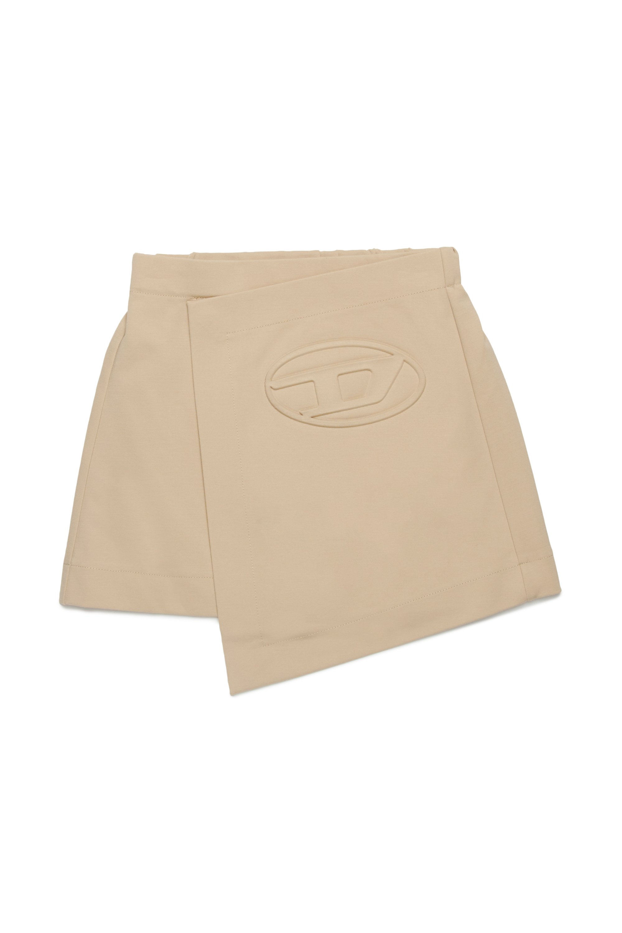 Diesel - GILSY, Woman's Mini wrap skirt with embossed Oval D logo in Light Brown - 1