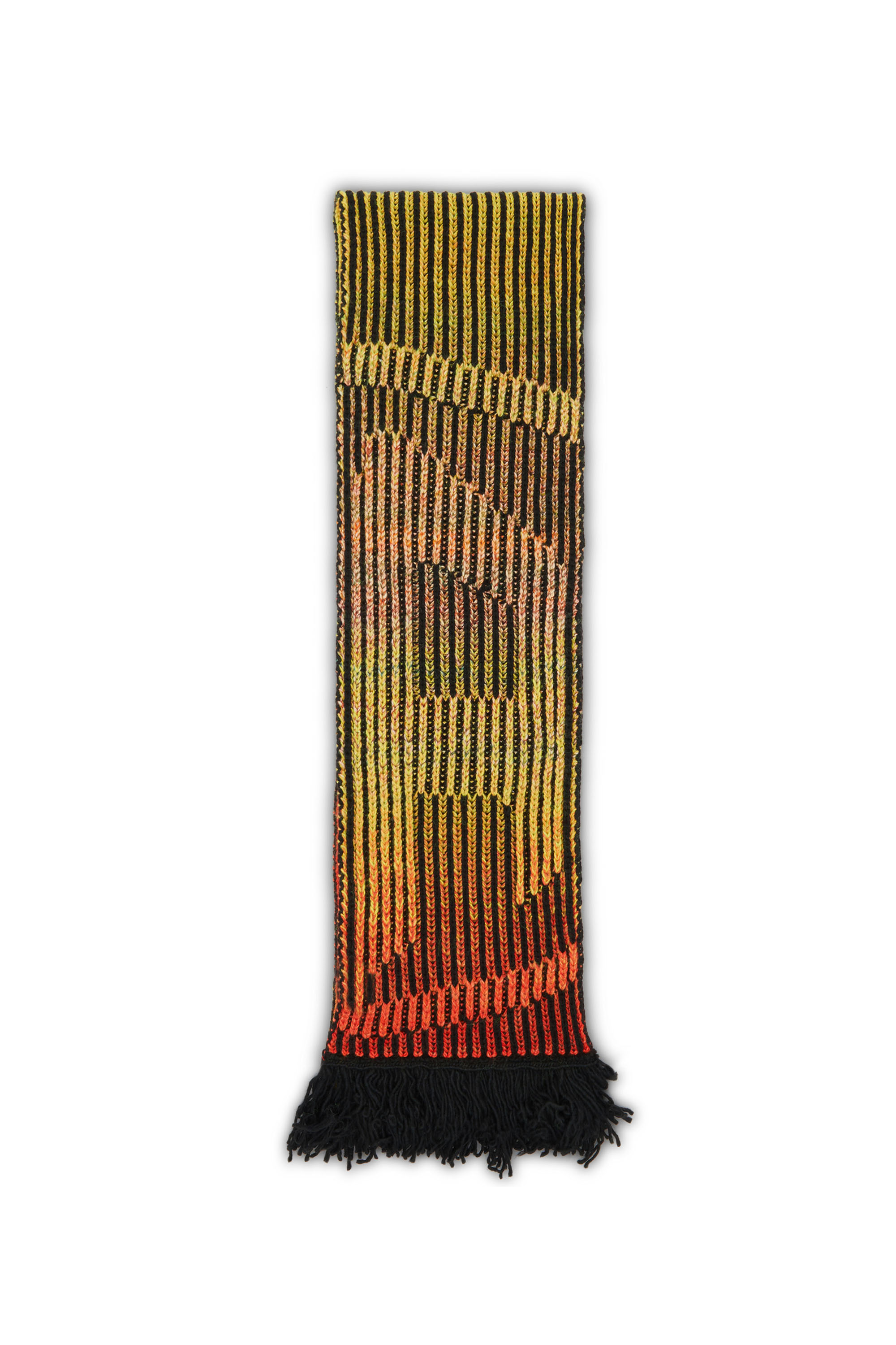 Diesel - K-SHADY, Unisex Ribbed scarf with dégradé neon stripes in Multicolor - Image 1