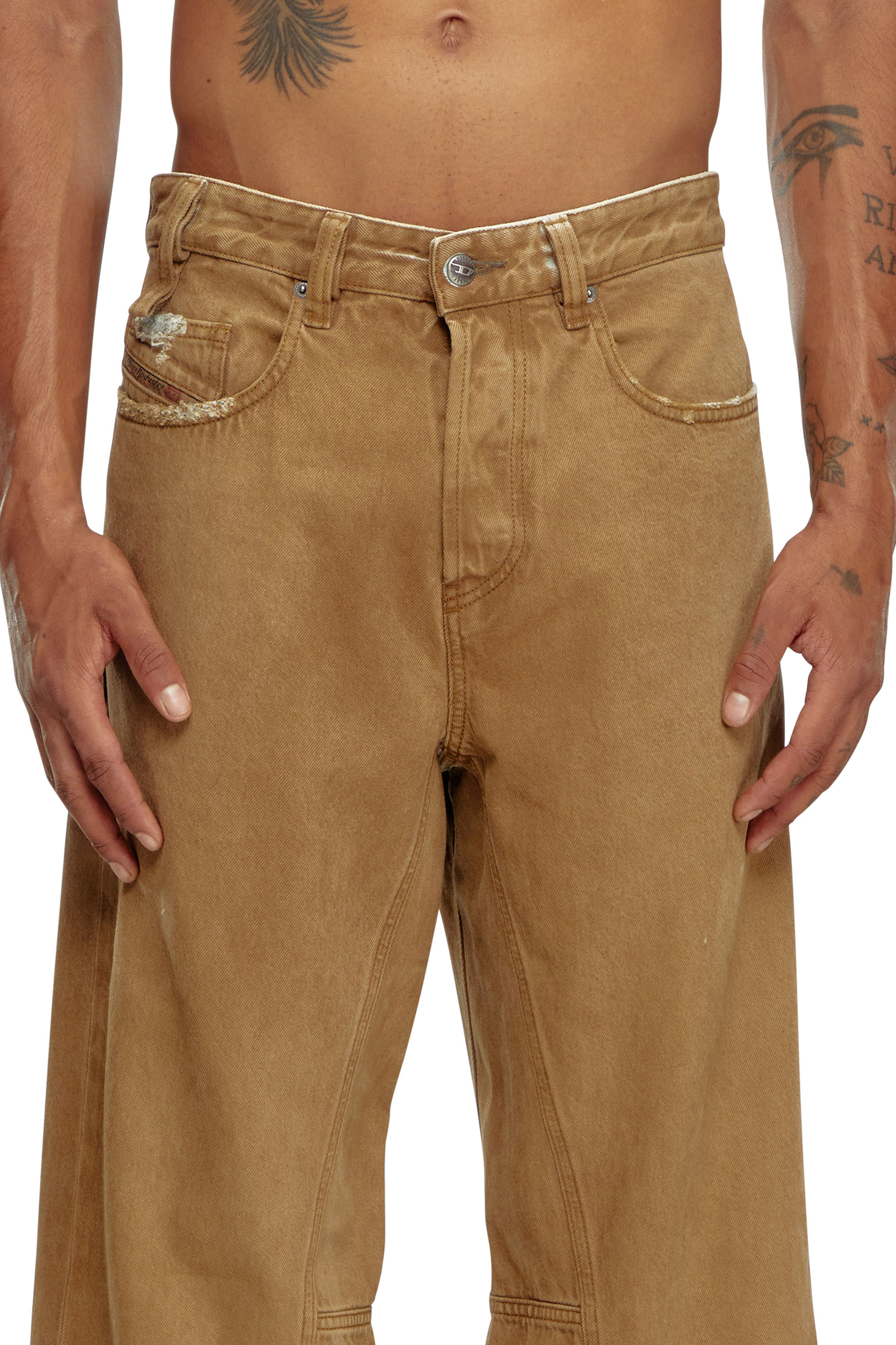 Diesel - Man's Relaxed Jeans 2001 D-Macro 09J82, Light Brown - 5