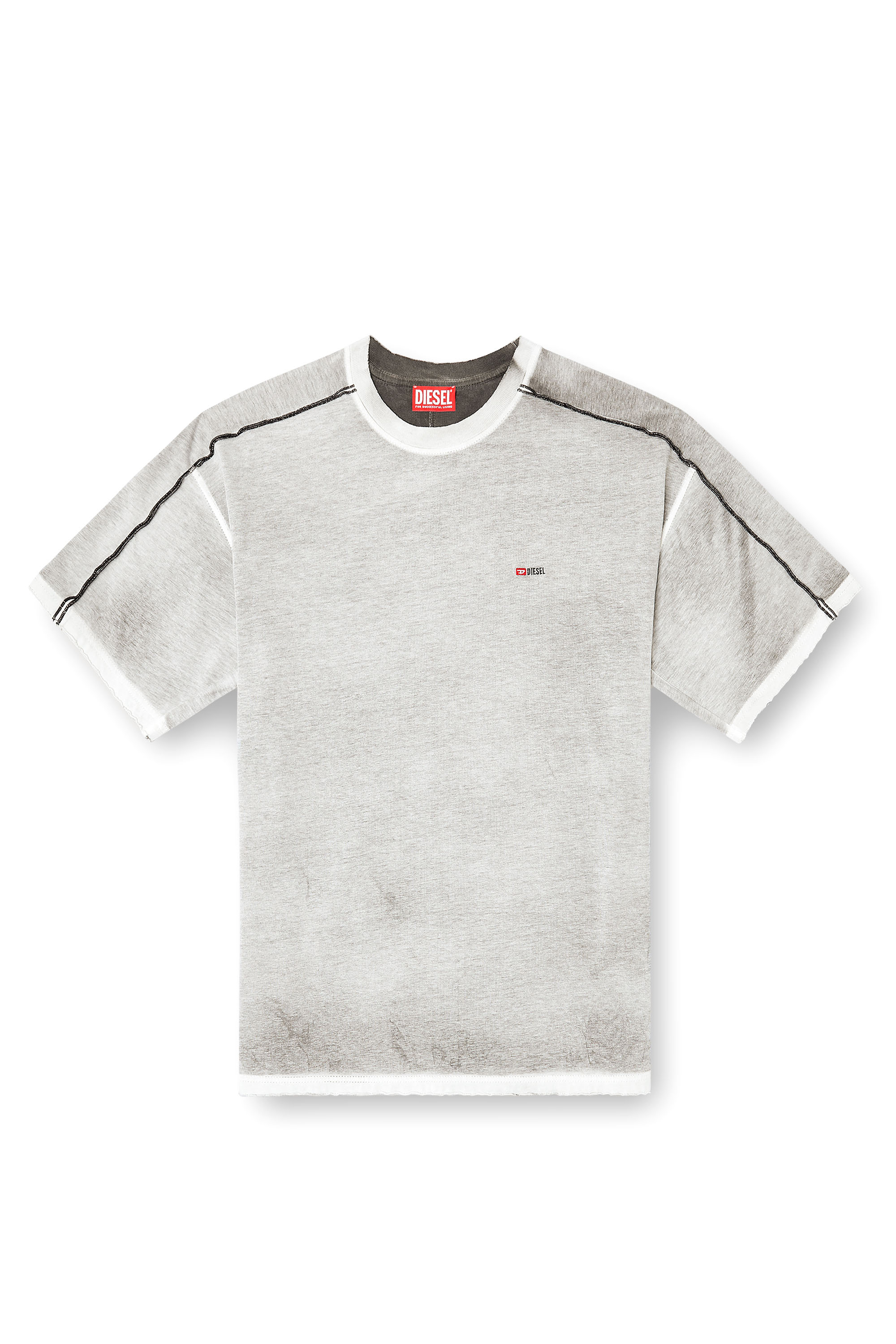 Diesel - T-RIVEN, Man's Relaxed cotton T-shirt with colour spray in null - 3