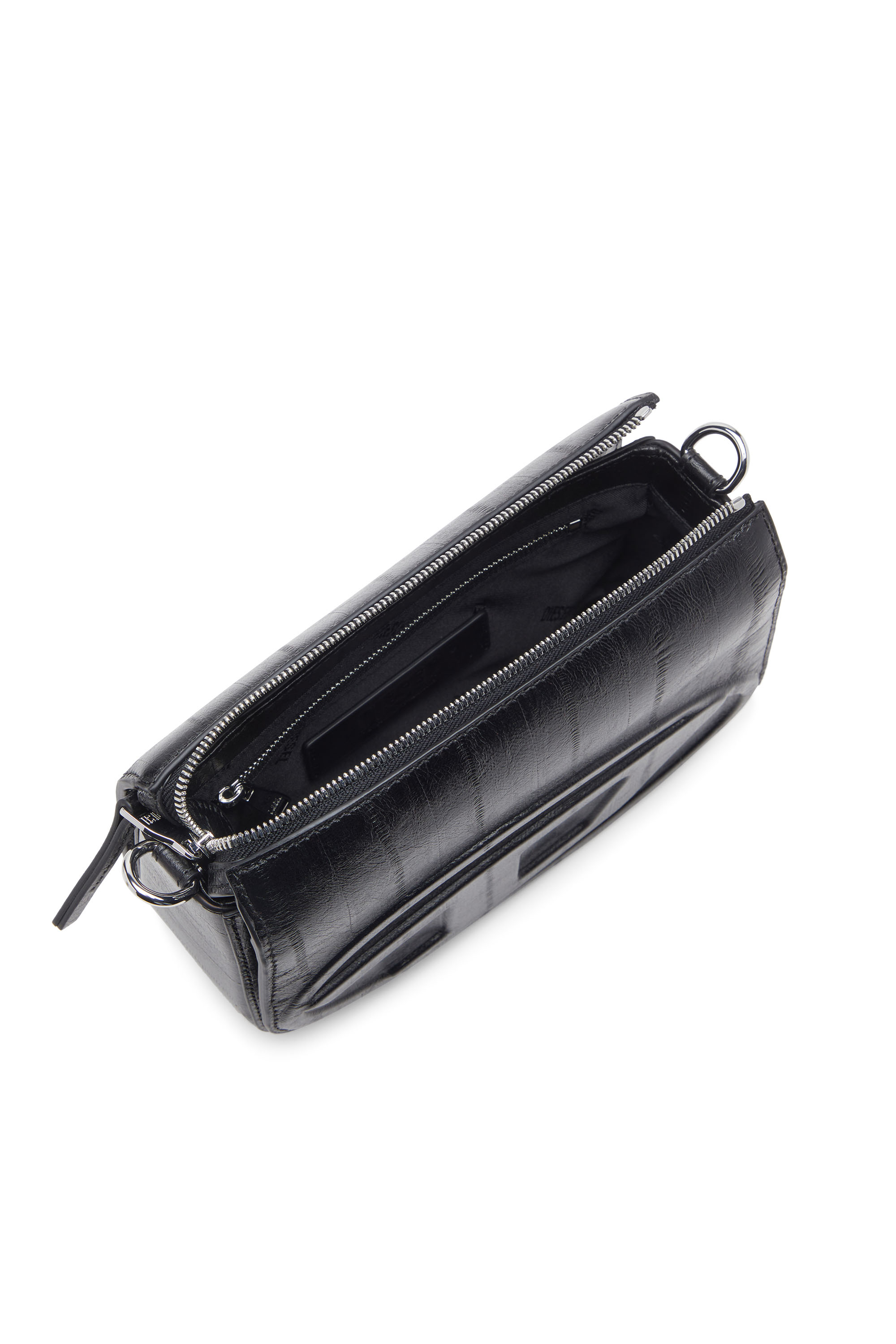 Diesel - 1DR CAMERA BAG, Man's Camera bag in eel-effect leather in Black - 4