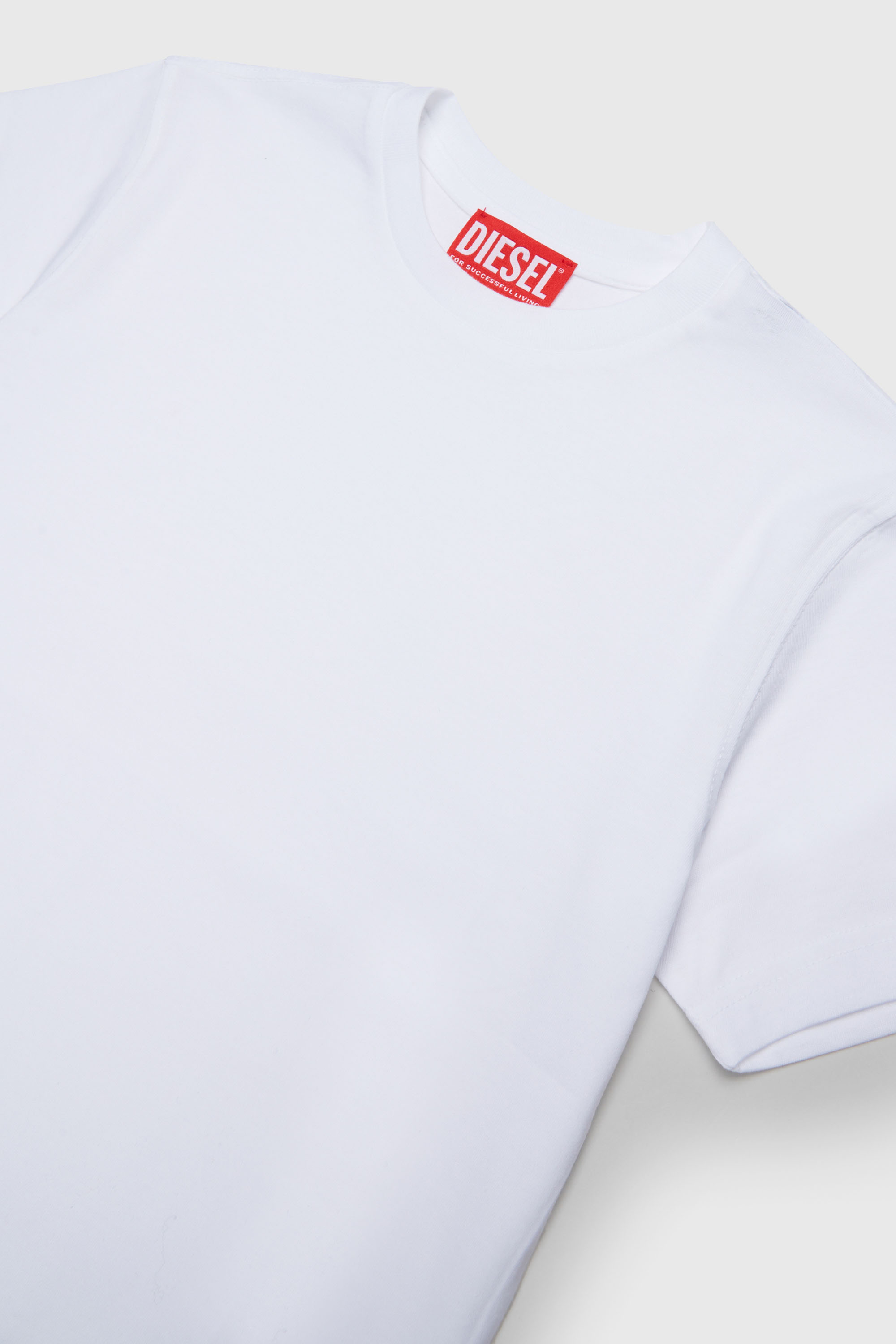Diesel - TPRES, Man's T-shirt with cut-off logo in White - 3