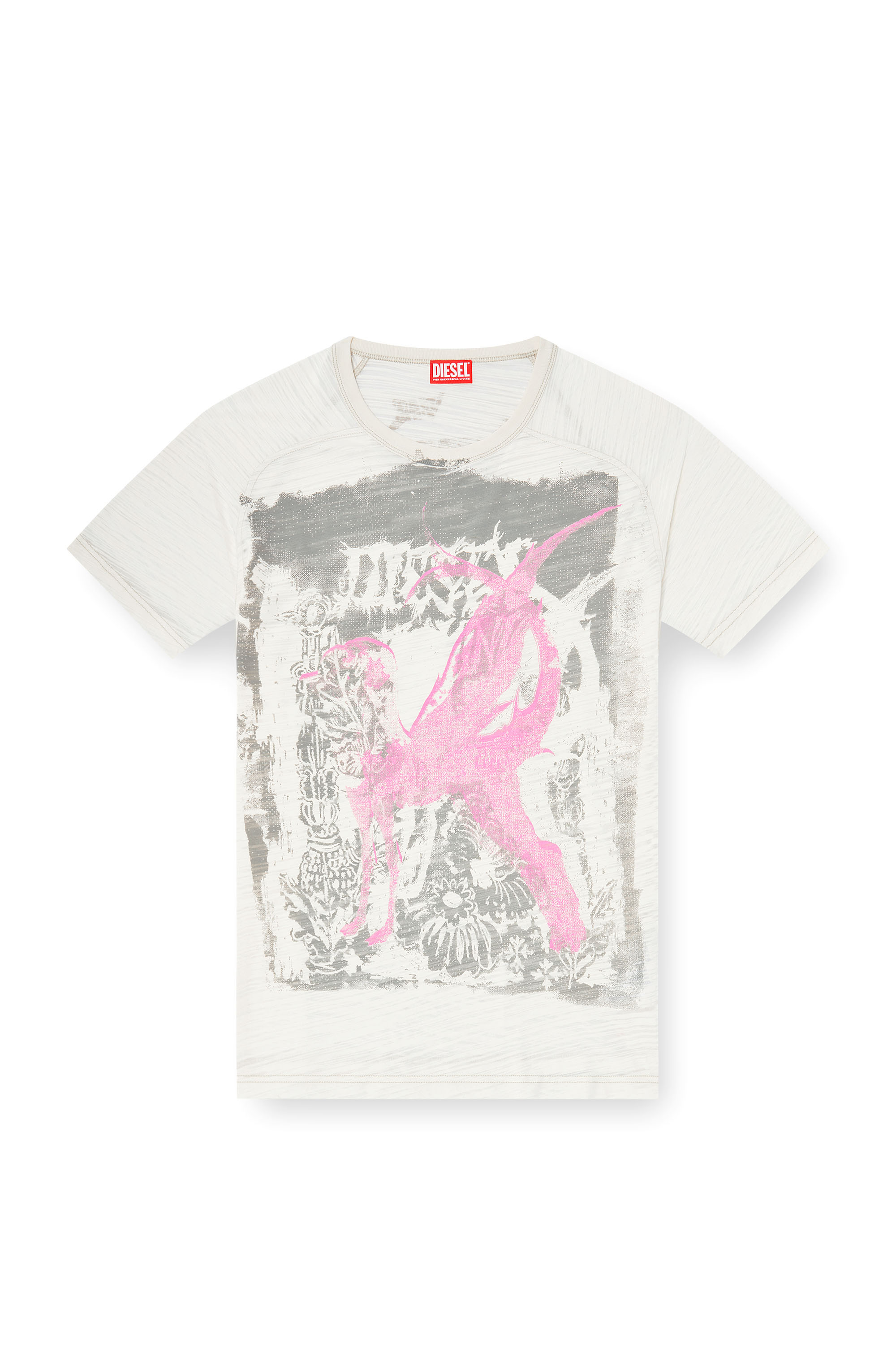 Diesel - T-JALO-A, Man's T-shirt with graphic print in White - 2