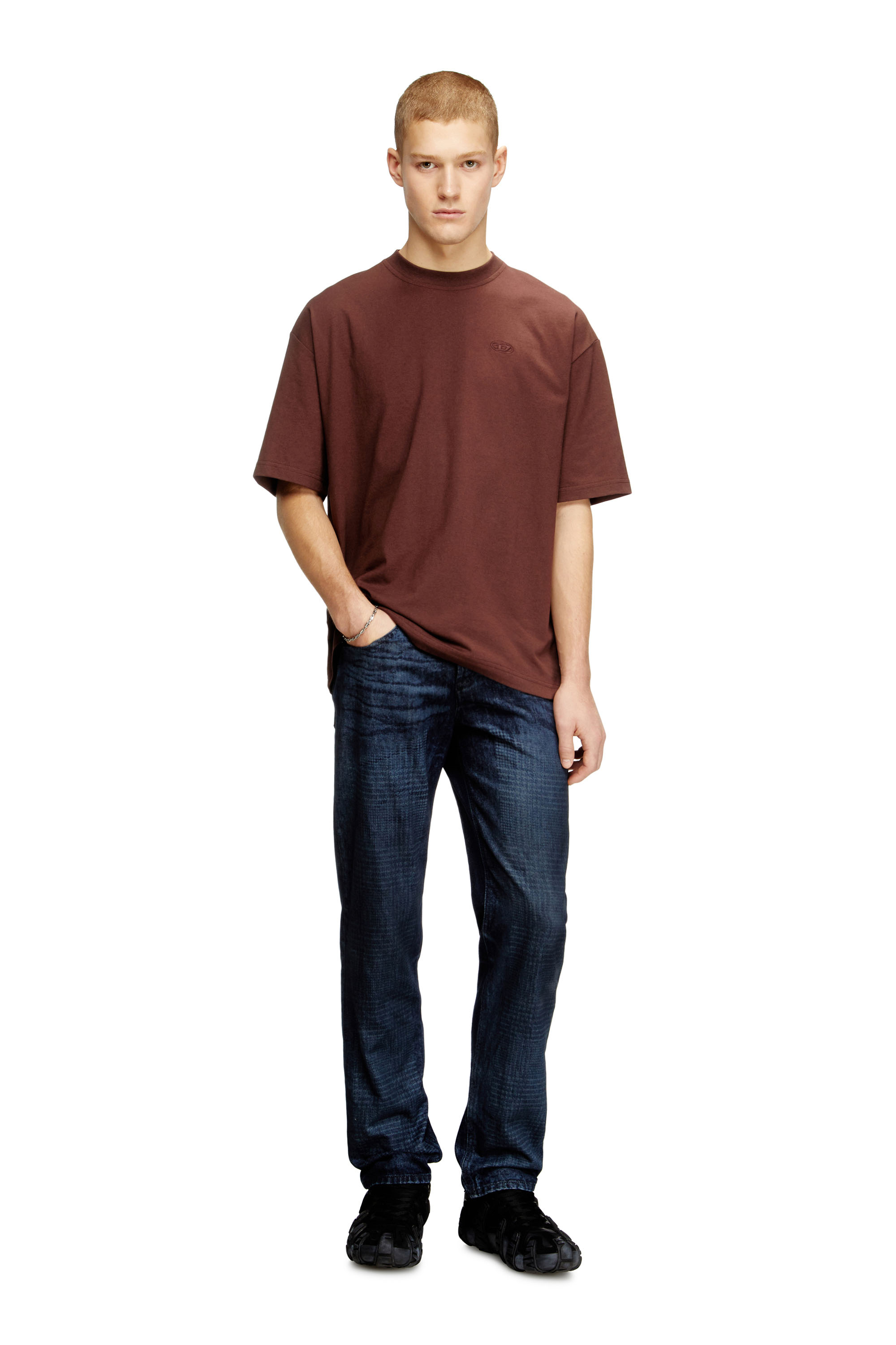 T-BOGGY-MEGOVAL-D, 61J Diesel - T-BOGGY-MEGOVAL-D, Man's T-shirt with maxi oval D embroidery in null - 1