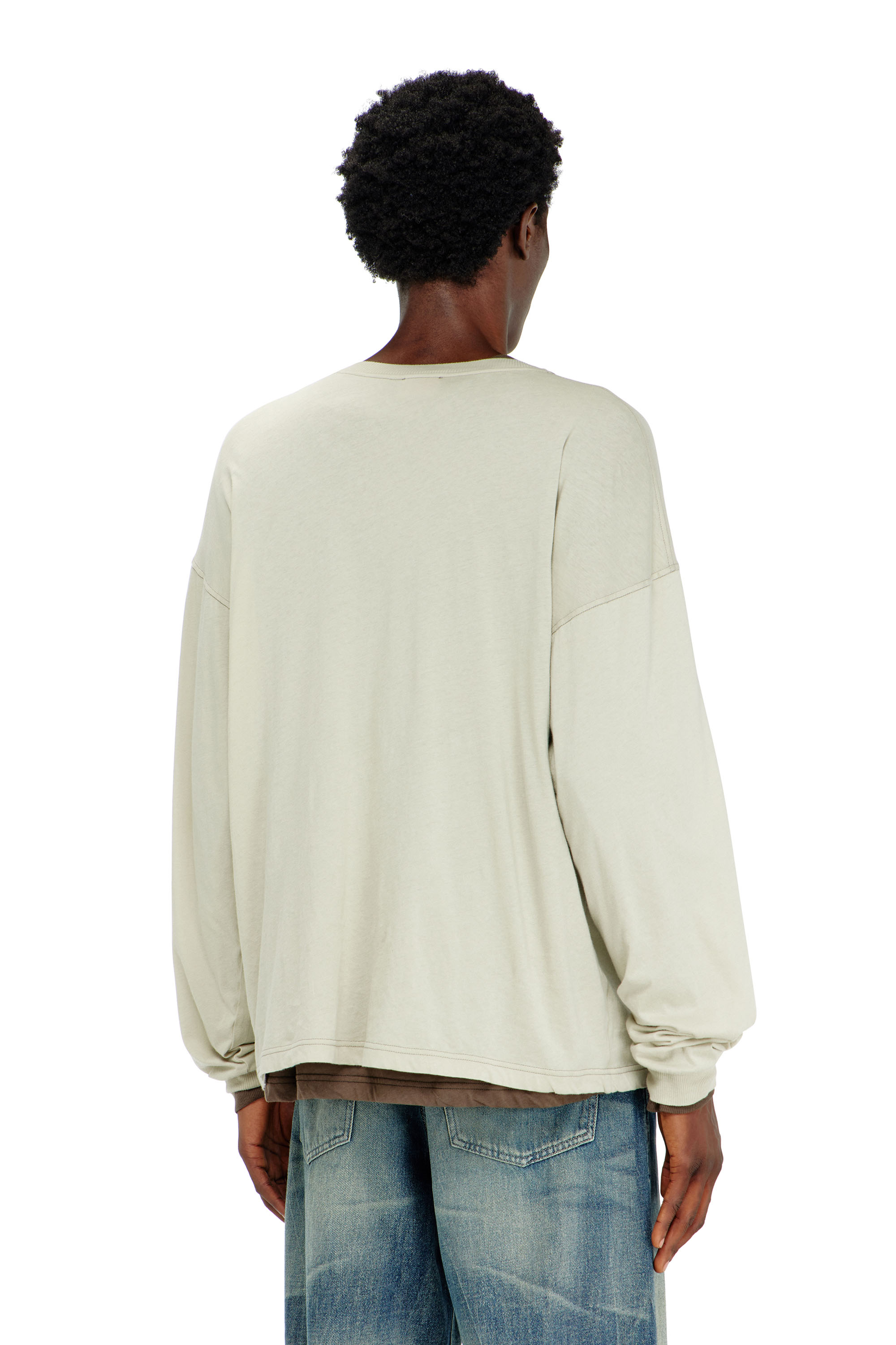 Diesel - T-BOXT-LS-AA1, Man's Long sleeve T-shirt with Phoenix graphic in Beige - 4
