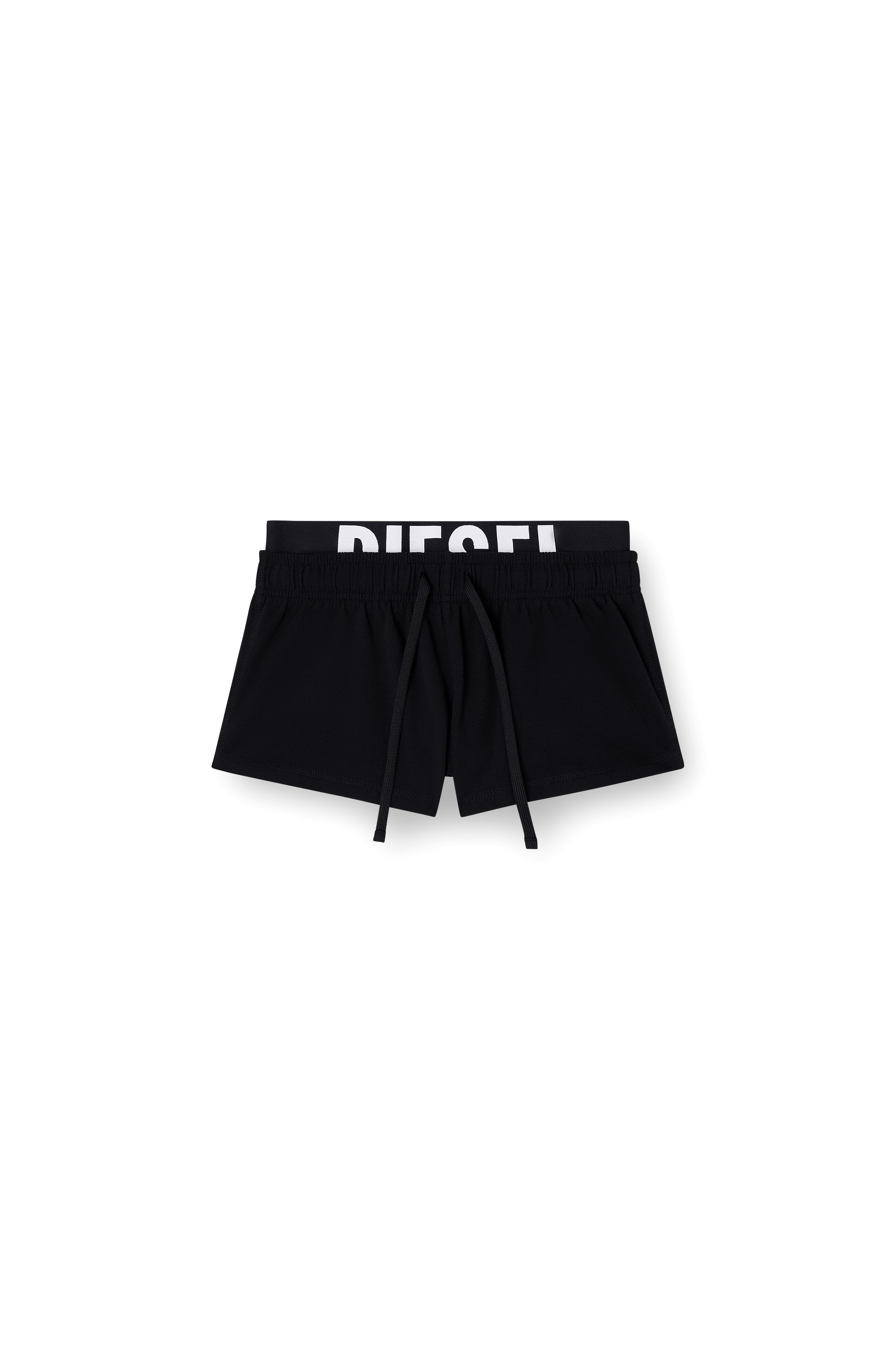 Diesel - MIRANDA-D-POP, Woman's Short pants in cotton Terry with Diesel logo in Black - 3