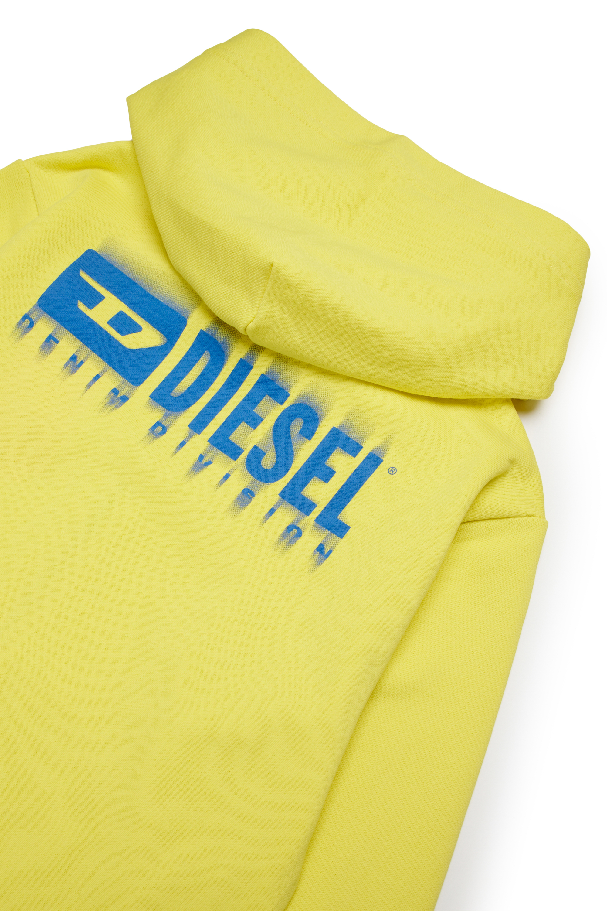 Diesel - SVOUGZIP OVER, Man's Zip-up hoodie with smudged logo in Yellow - 4