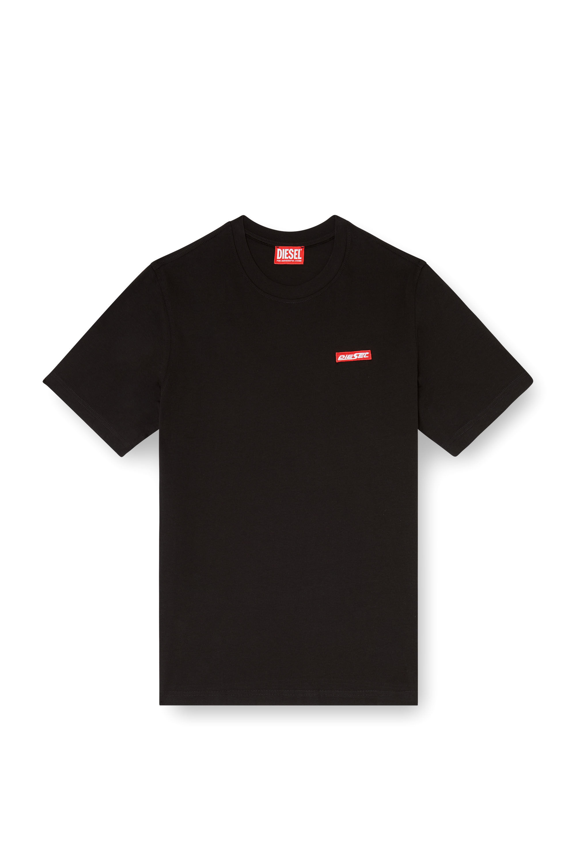 Diesel - T-ADJUST-AA12, Man's Cotton T-shirt with logo patch in Black - 3
