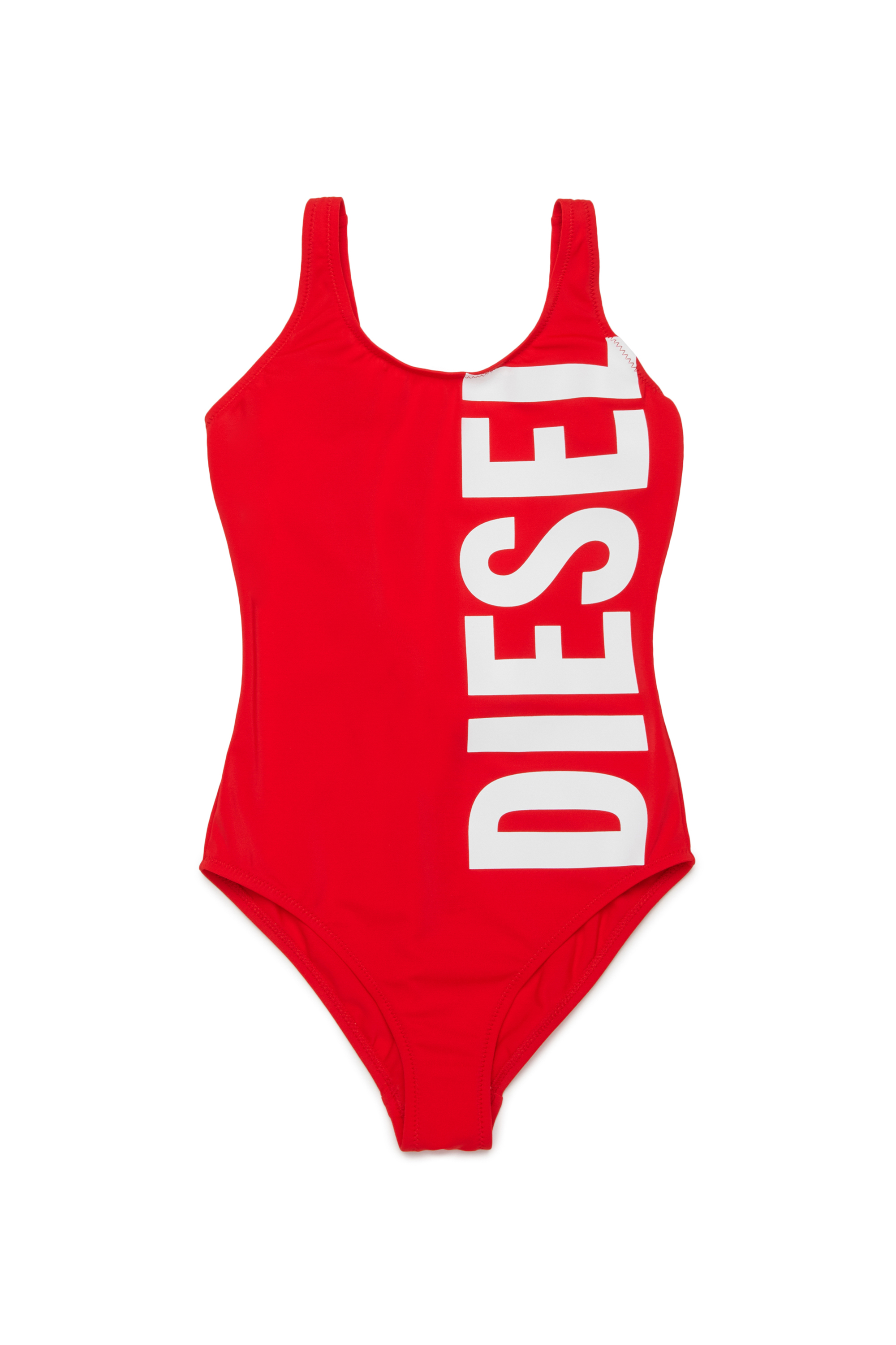 Diesel - MIDELY, Woman's Swimsuit in solid colour with maxi logo in Red - 1